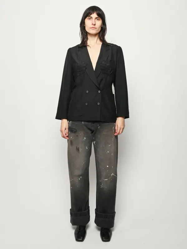 Black Silk Glove Blazer sold by Frances May Houseline