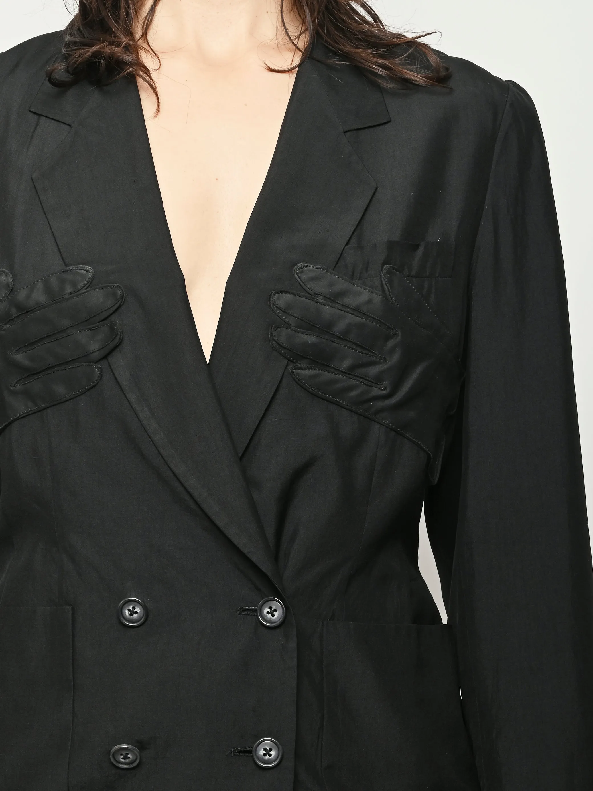 Black Silk Glove Blazer sold by Frances May Houseline product image thumbnail 3