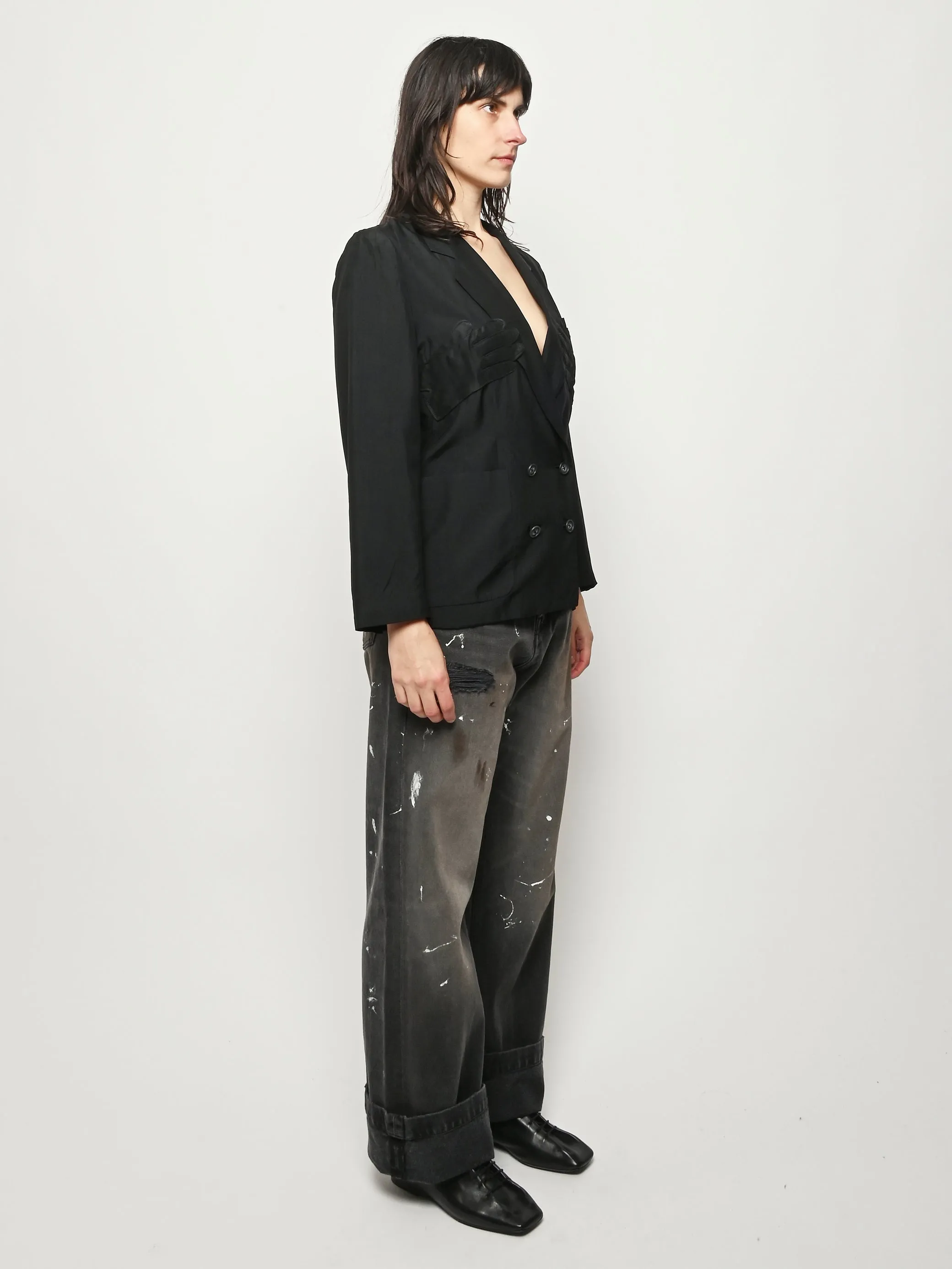 Black Silk Glove Blazer sold by Frances May Houseline product image thumbnail 4
