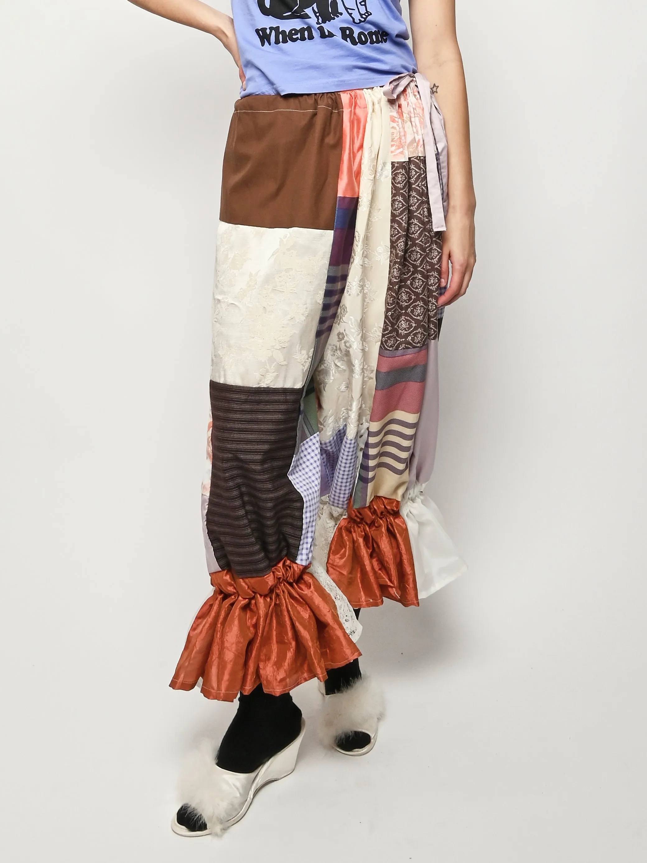 Purple/Brown Patchwork Bloomer Pants sold by Frances May Houseline product image thumbnail 2