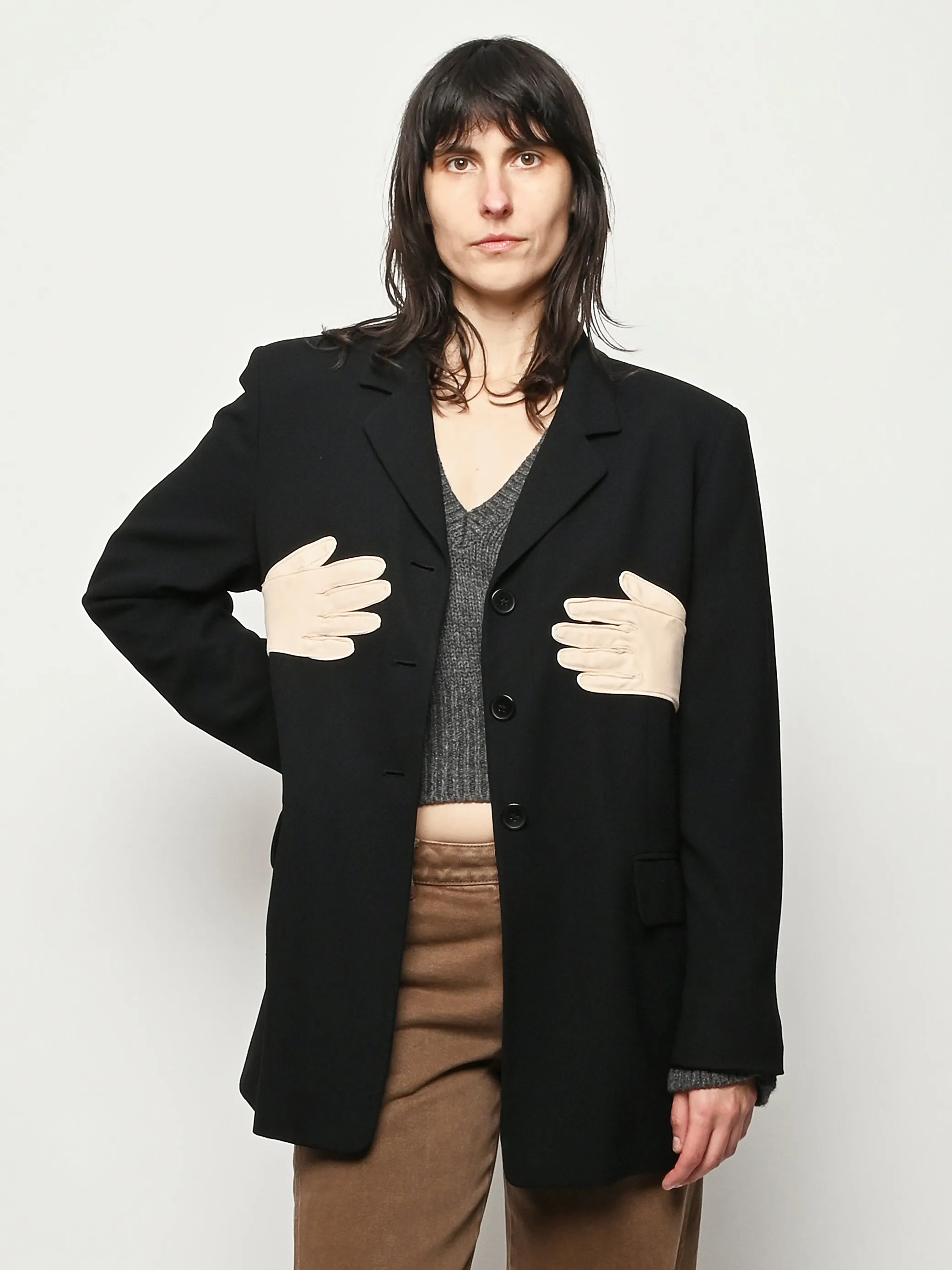 Black/Beige Glove Blazer sold by Frances May Houseline product image thumbnail 2
