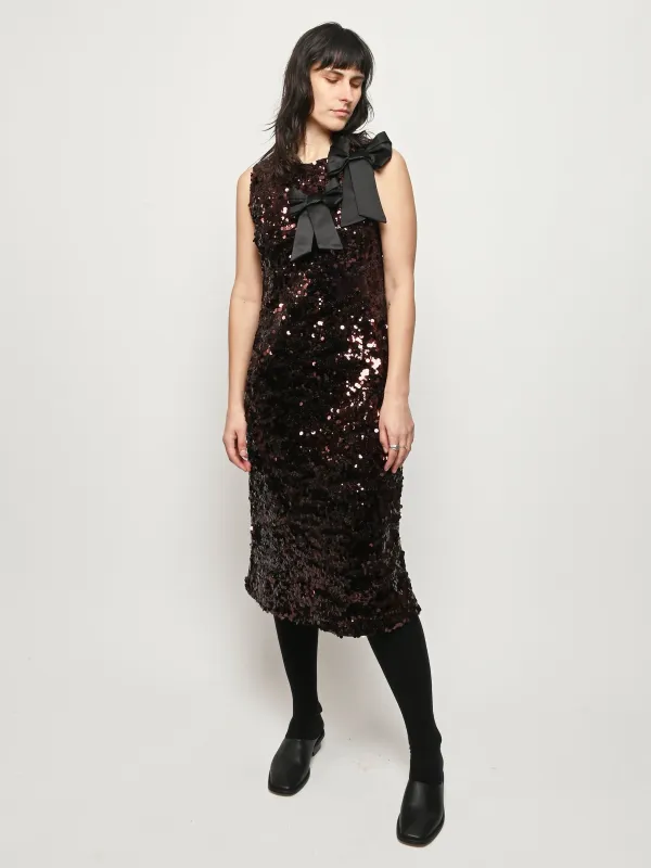 Demitasse Velvet Sequins Straight Midi Dress made by Ganni