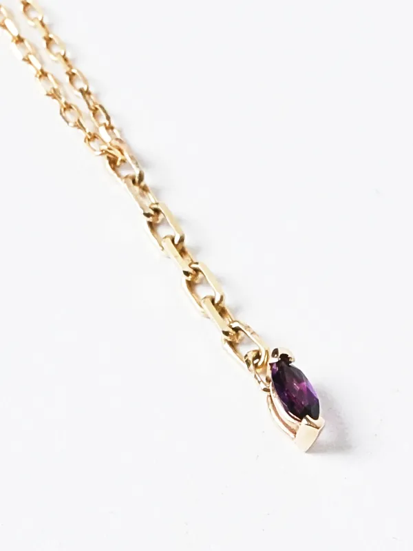 Marquise Amethyst Y Necklace sold by Frances May Houseline