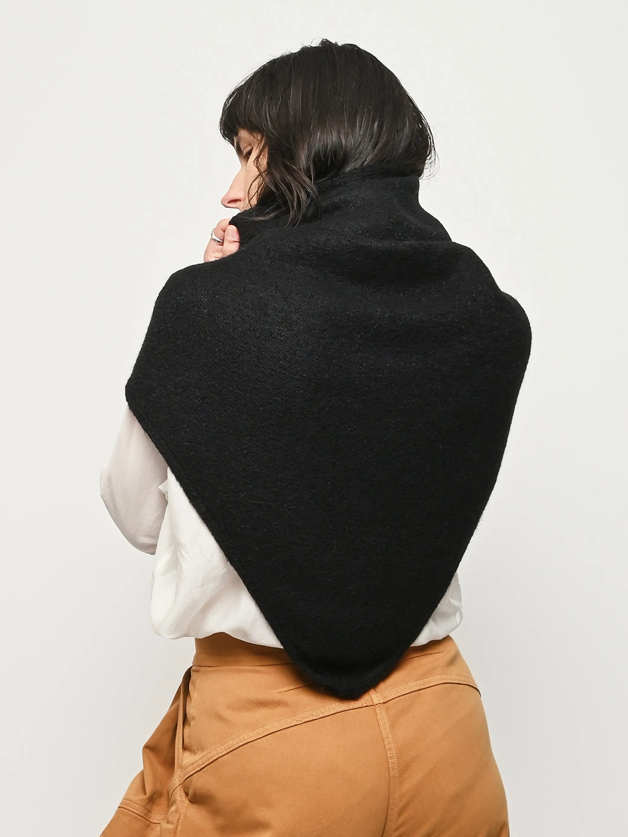 Black Felted Shawl Scarf sold by Frances May Houseline