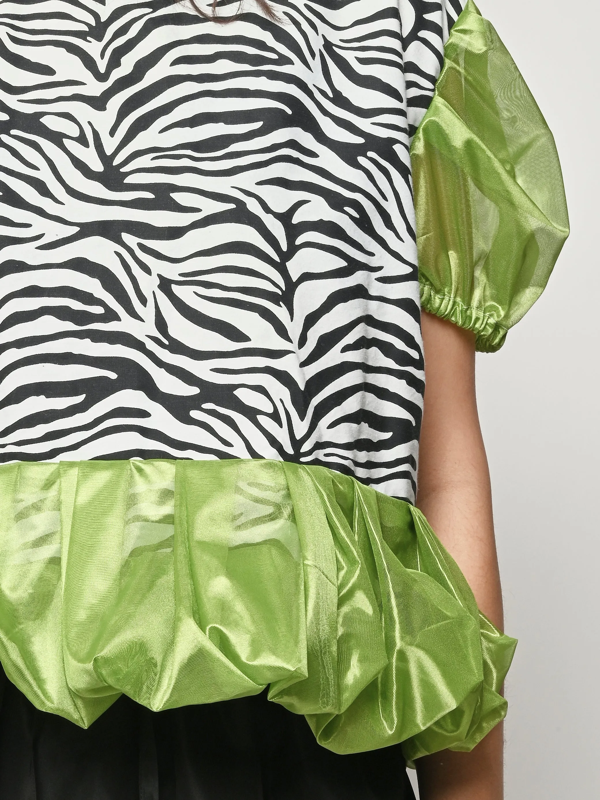 Zebra Top W/Lime Green sold by Frances May Houseline product image thumbnail 3