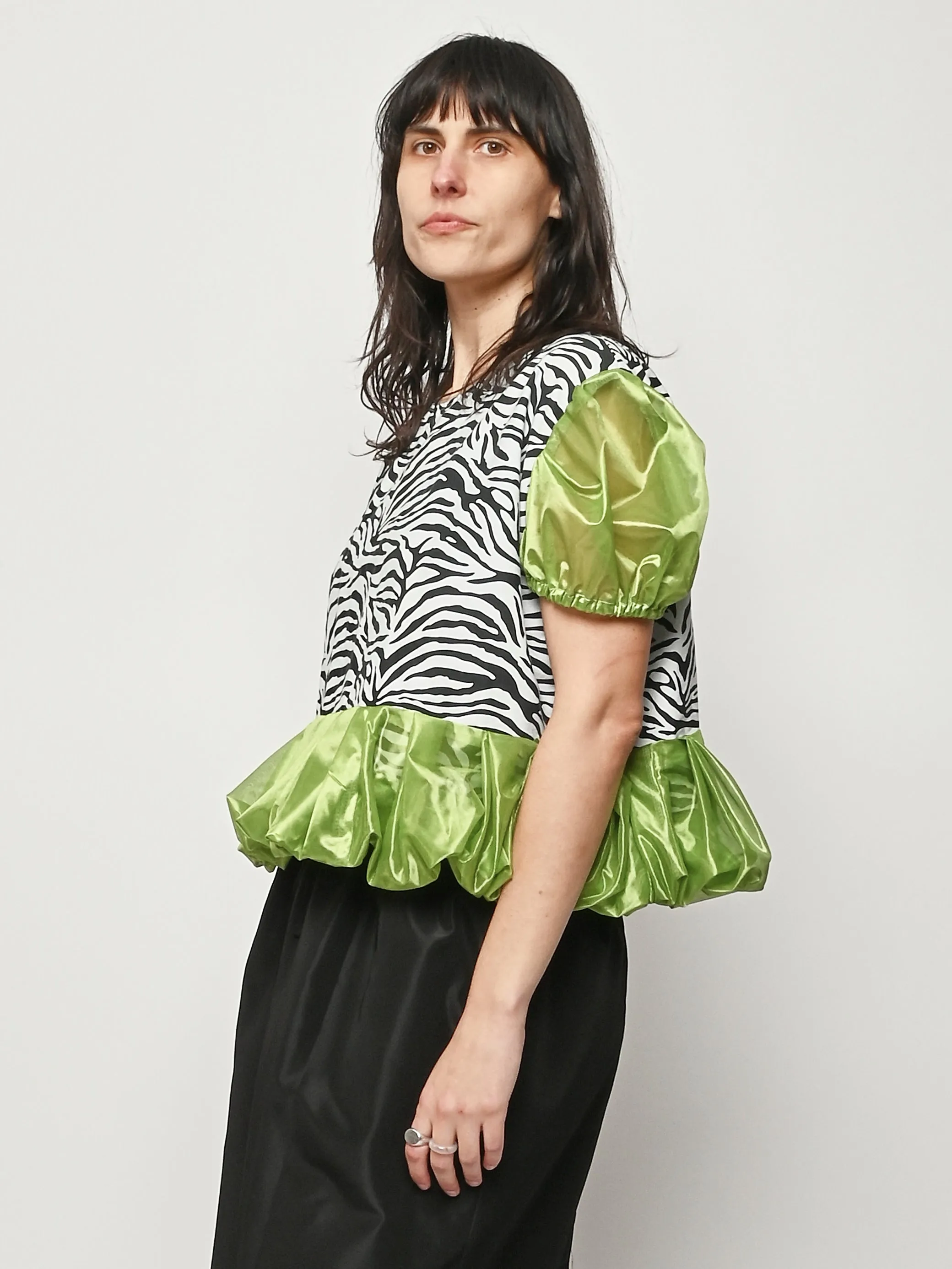 Zebra Top W/Lime Green sold by Frances May Houseline product image thumbnail 2