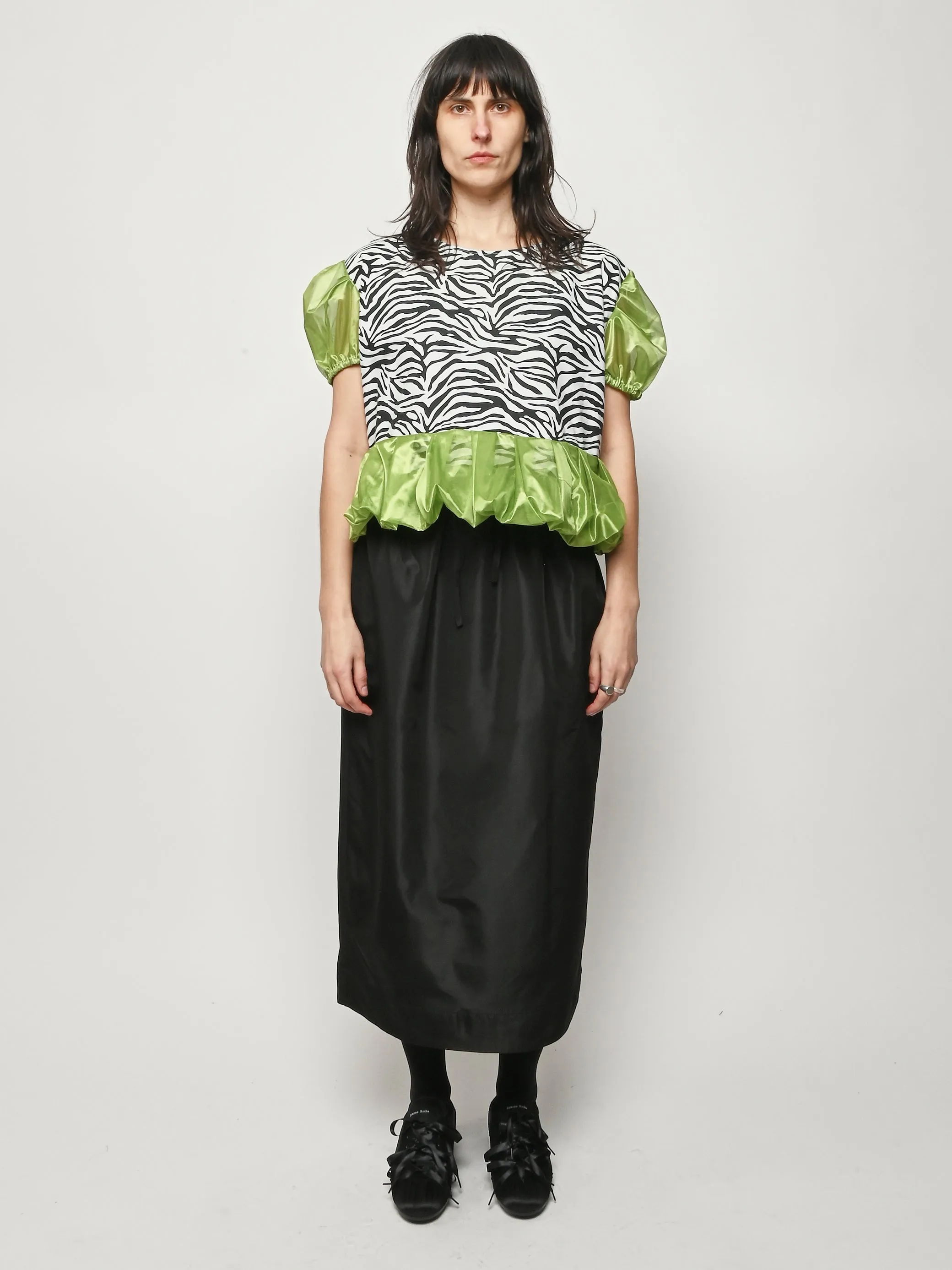 Zebra Top W/Lime Green sold by Frances May Houseline