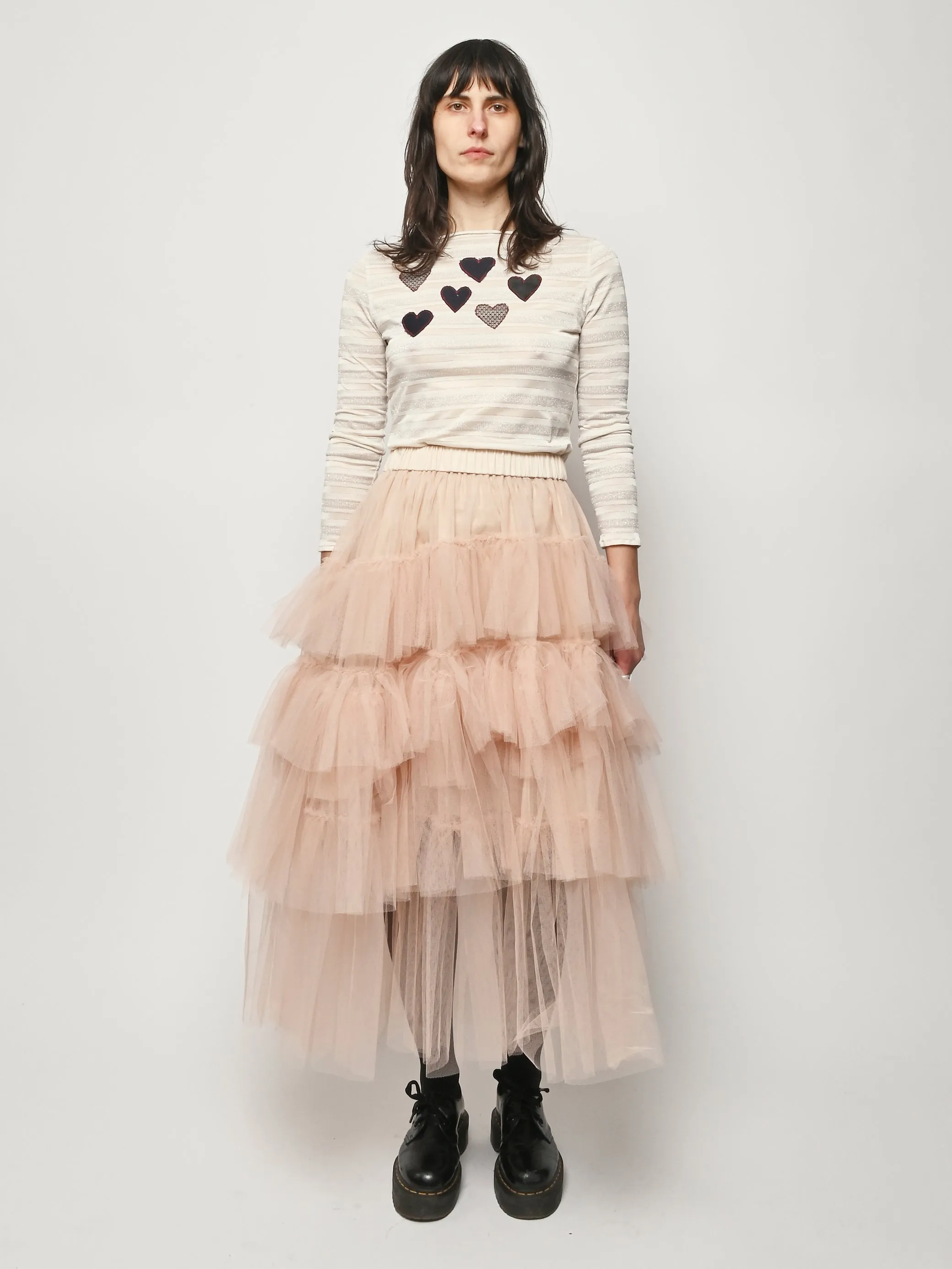 Nude Long Tutu Skirt sold by Frances May Houseline