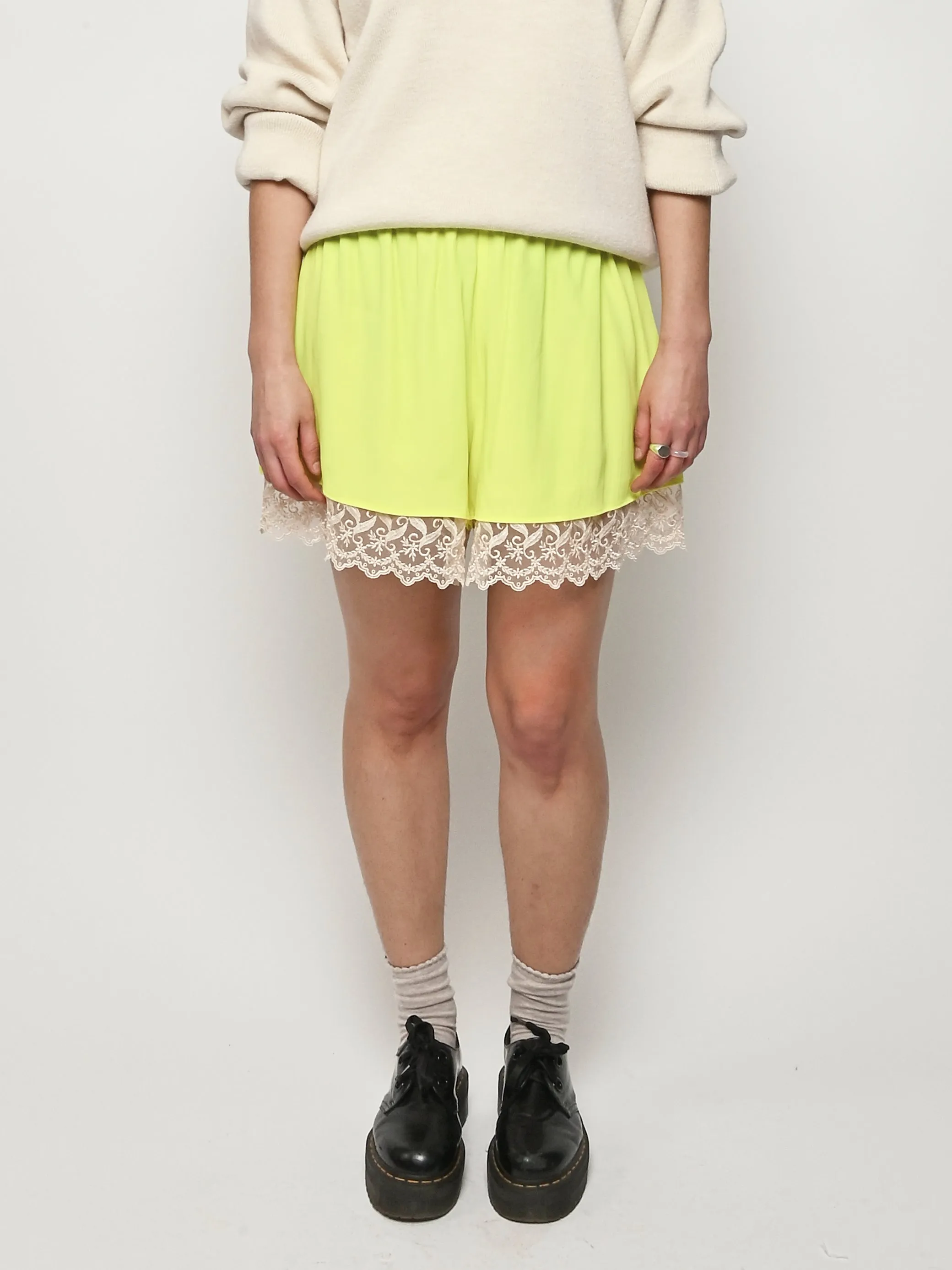 Fluoro Lace Trim Negligee Shorts sold by Frances May Houseline product image thumbnail 2