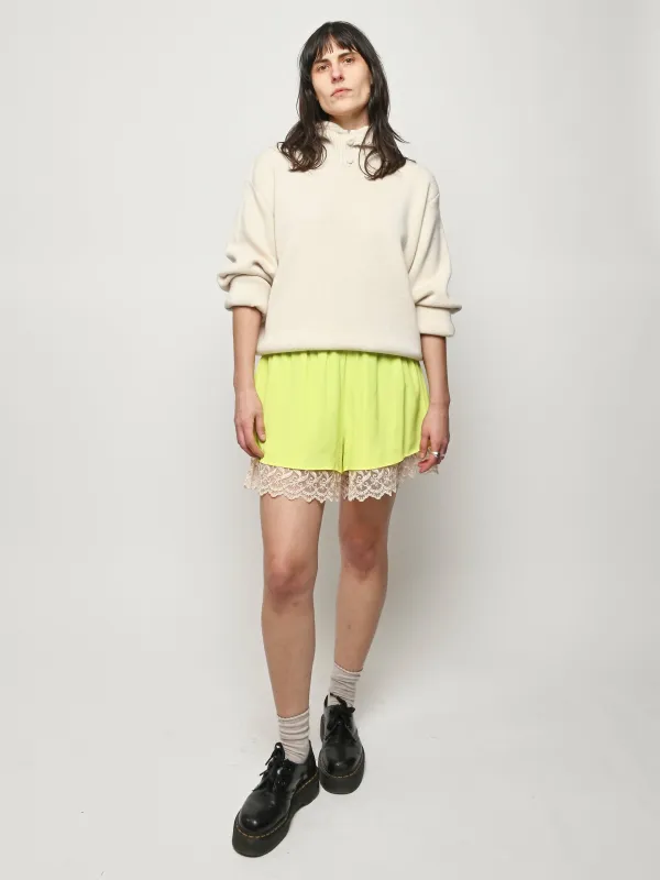 Fluoro Lace Trim Negligee Shorts made by Simone Rocha