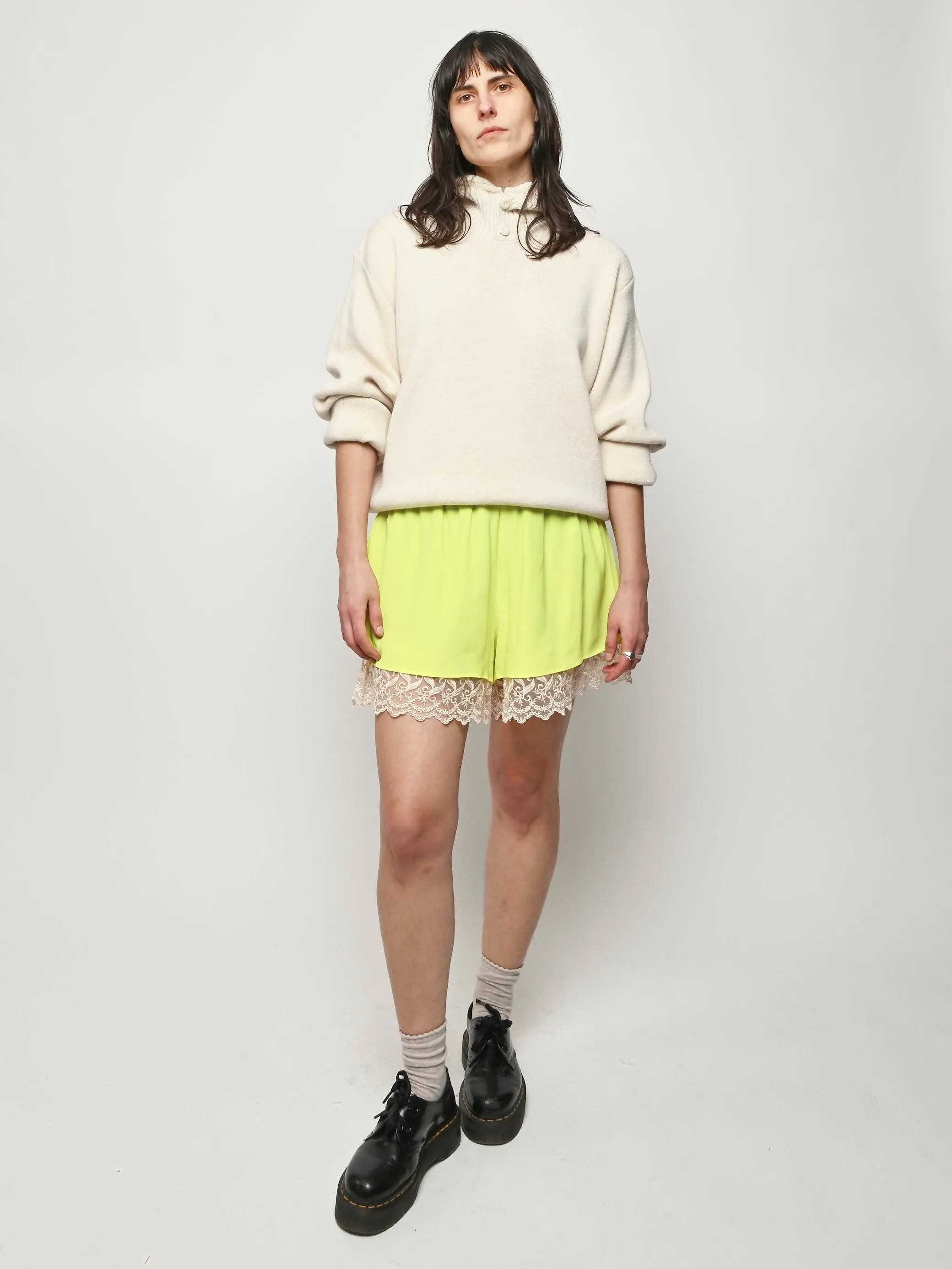Fluoro Lace Trim Negligee Shorts sold by Frances May Houseline