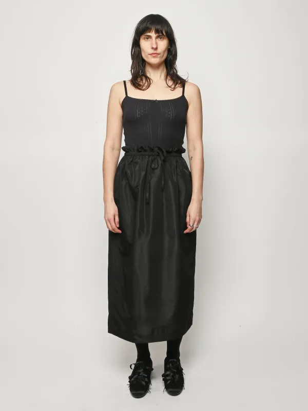 Black Gathered Waist Tulip Skirt made by Simone Rocha