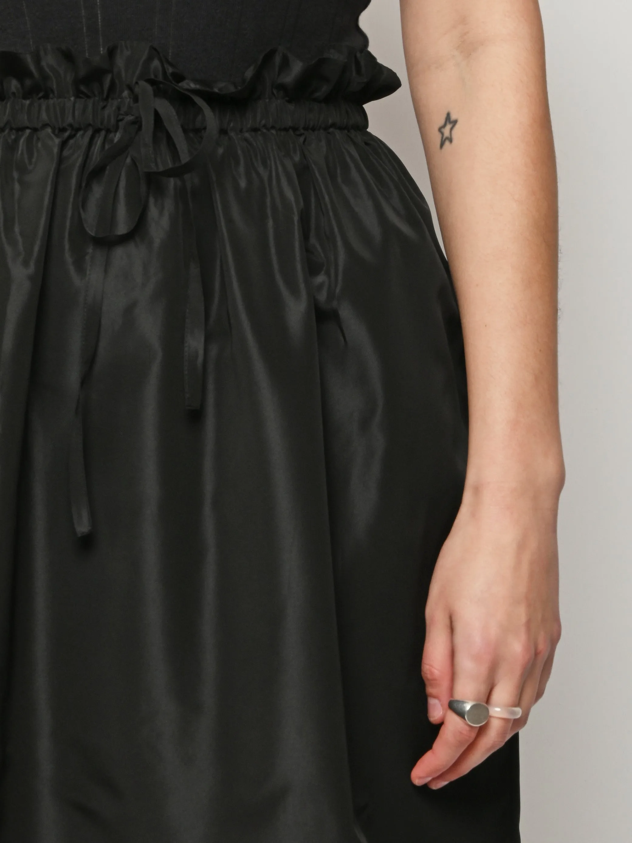 Black Gathered Waist Tulip Skirt sold by Frances May Houseline product image thumbnail 3