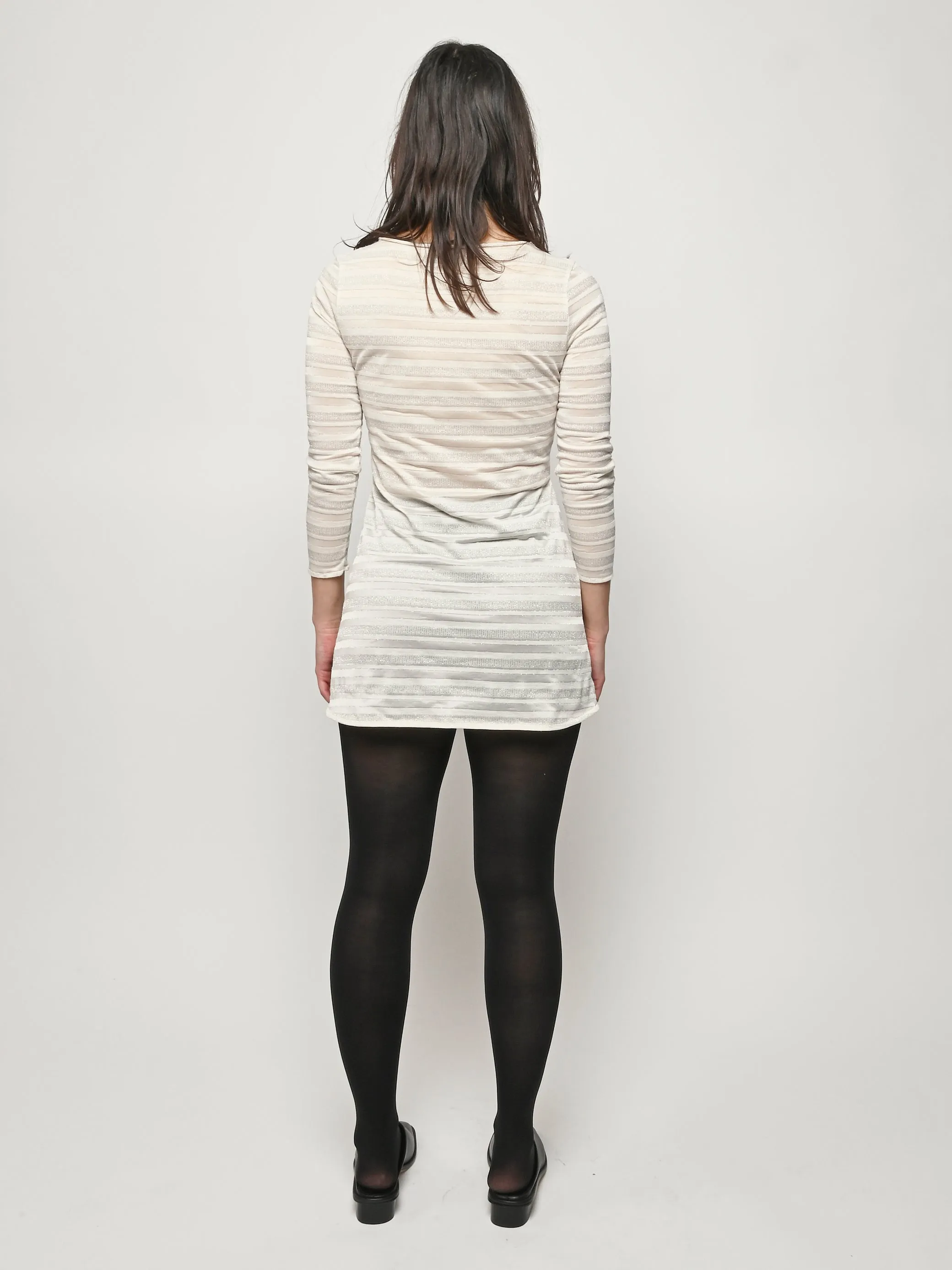 White/Silver Striped Heart L/S Dress sold by Frances May Houseline product image thumbnail 5