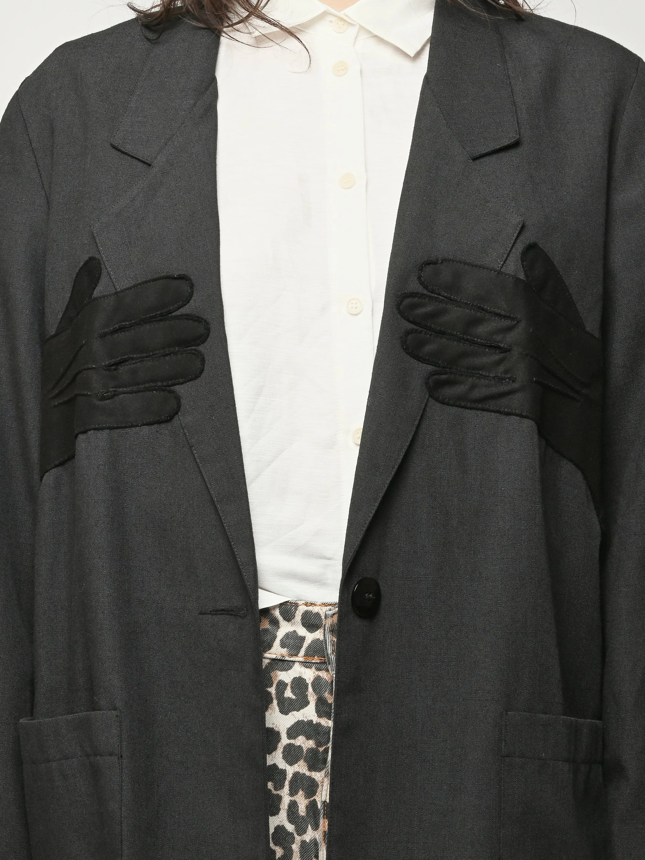 Black Glove Slouch Blazer sold by Frances May Houseline product image thumbnail 3