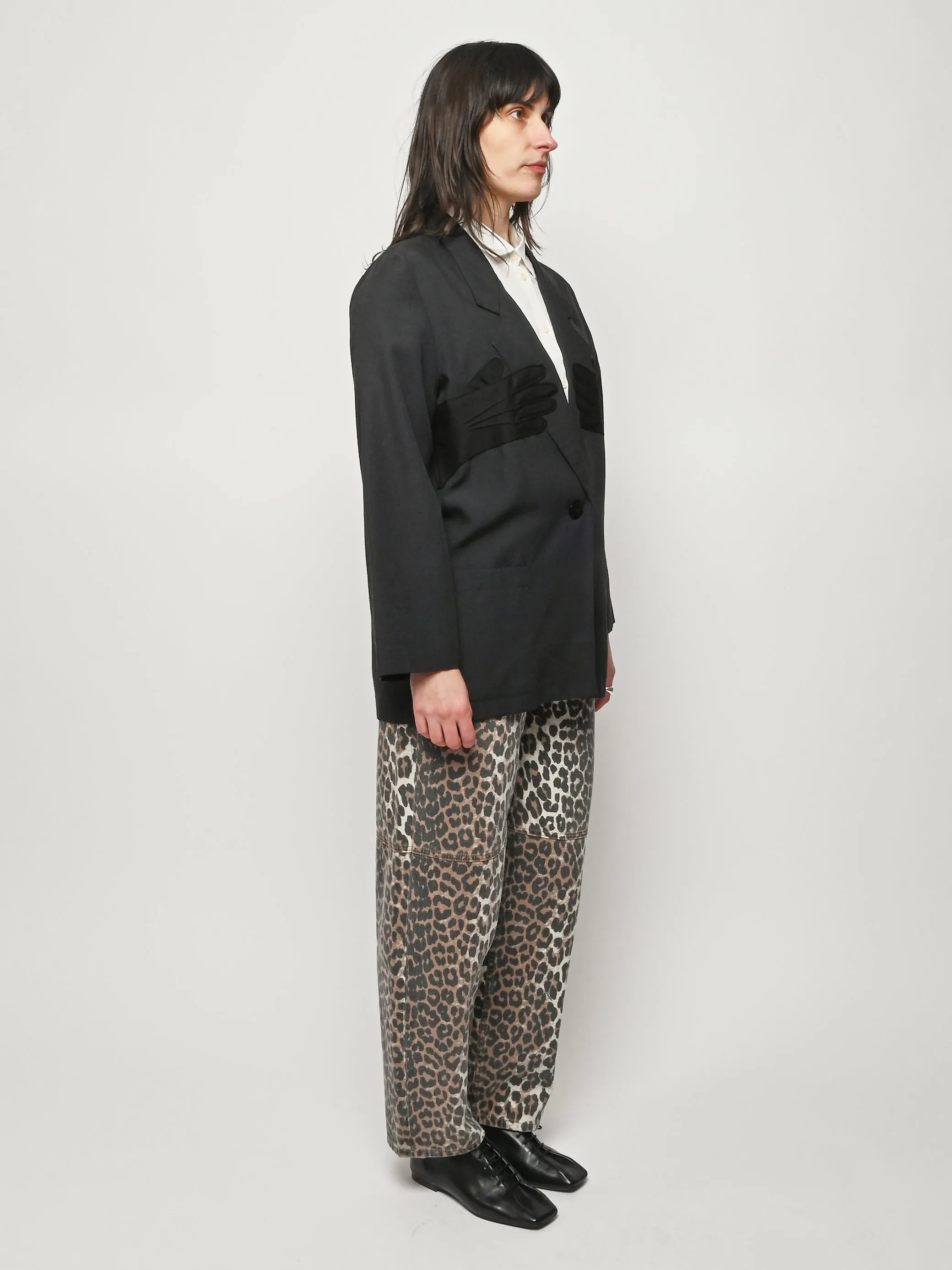 Black Glove Slouch Blazer sold by Frances May Houseline product image thumbnail 4