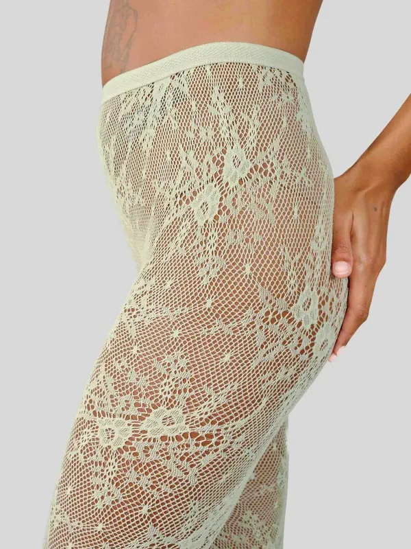 Mint Lace Rosa Tights made by SWEDISH STOCKINGS