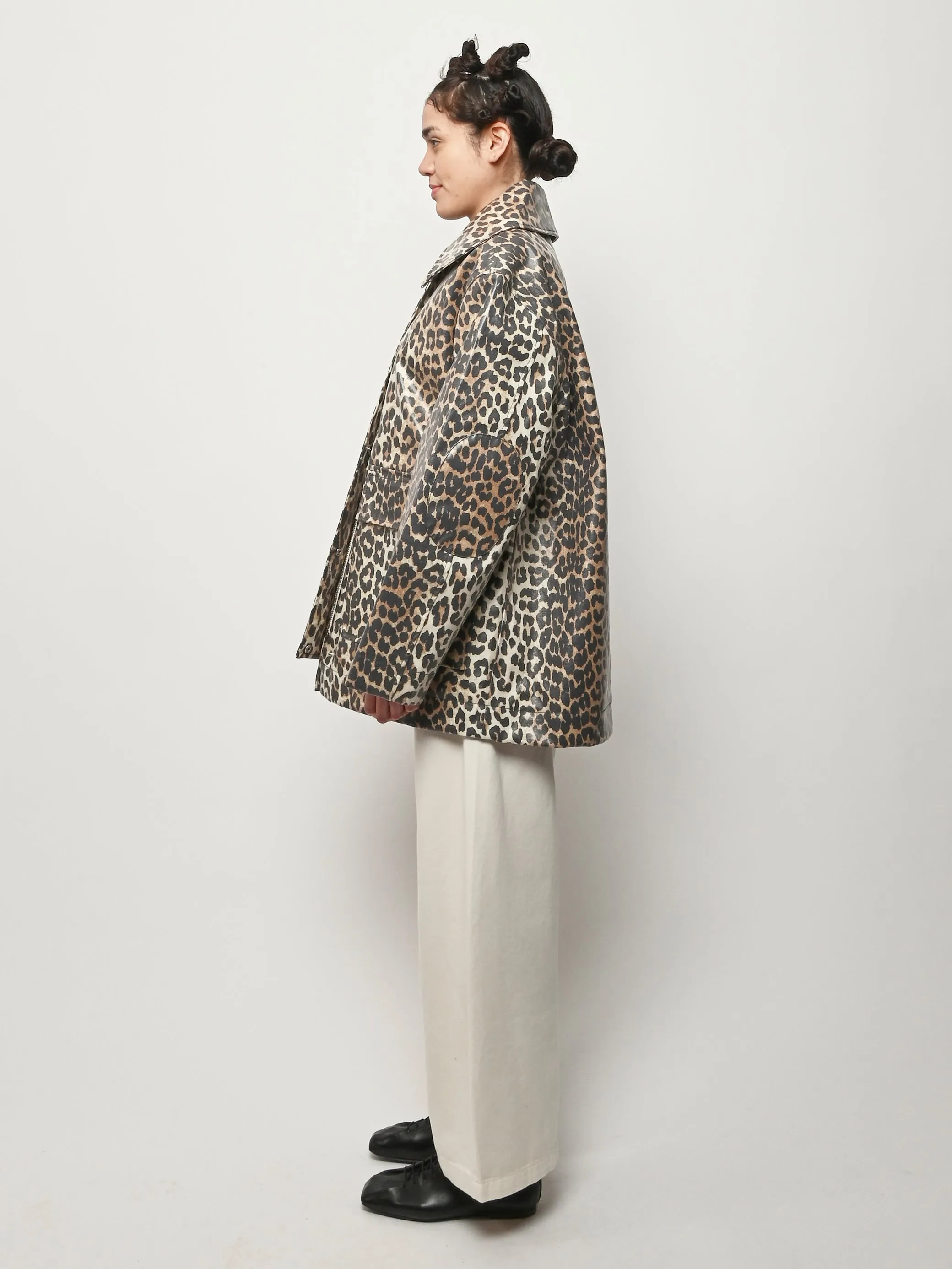 Almond Milk Laminated Cotton Canvas Jacket sold by Frances May Houseline product image thumbnail 5