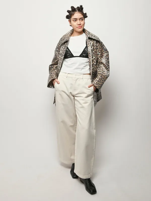 Almond Milk Laminated Cotton Canvas Jacket made by Ganni