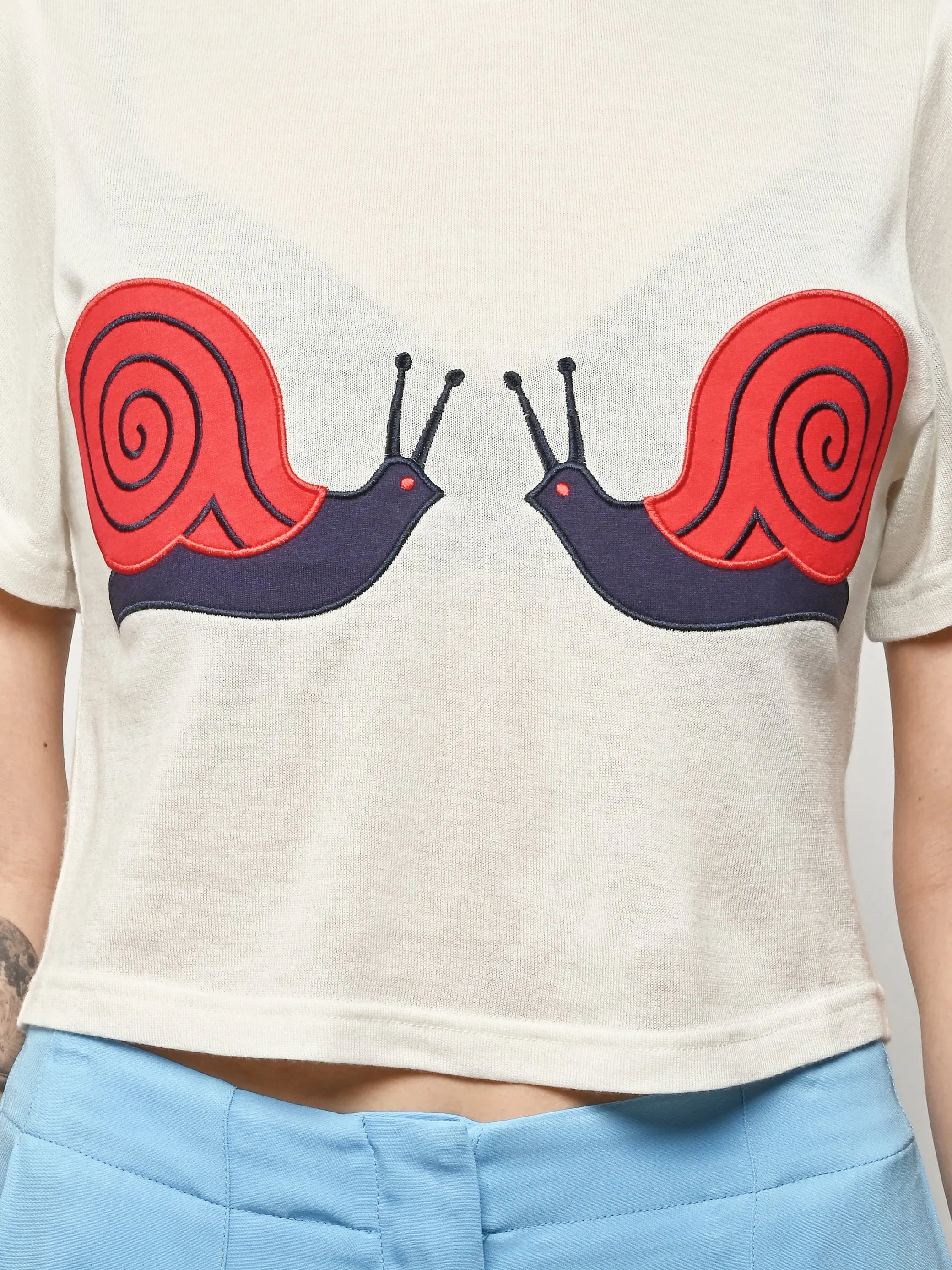 Snail Boobs Wool Blend Tommy Tee sold by Frances May Houseline product image thumbnail 3