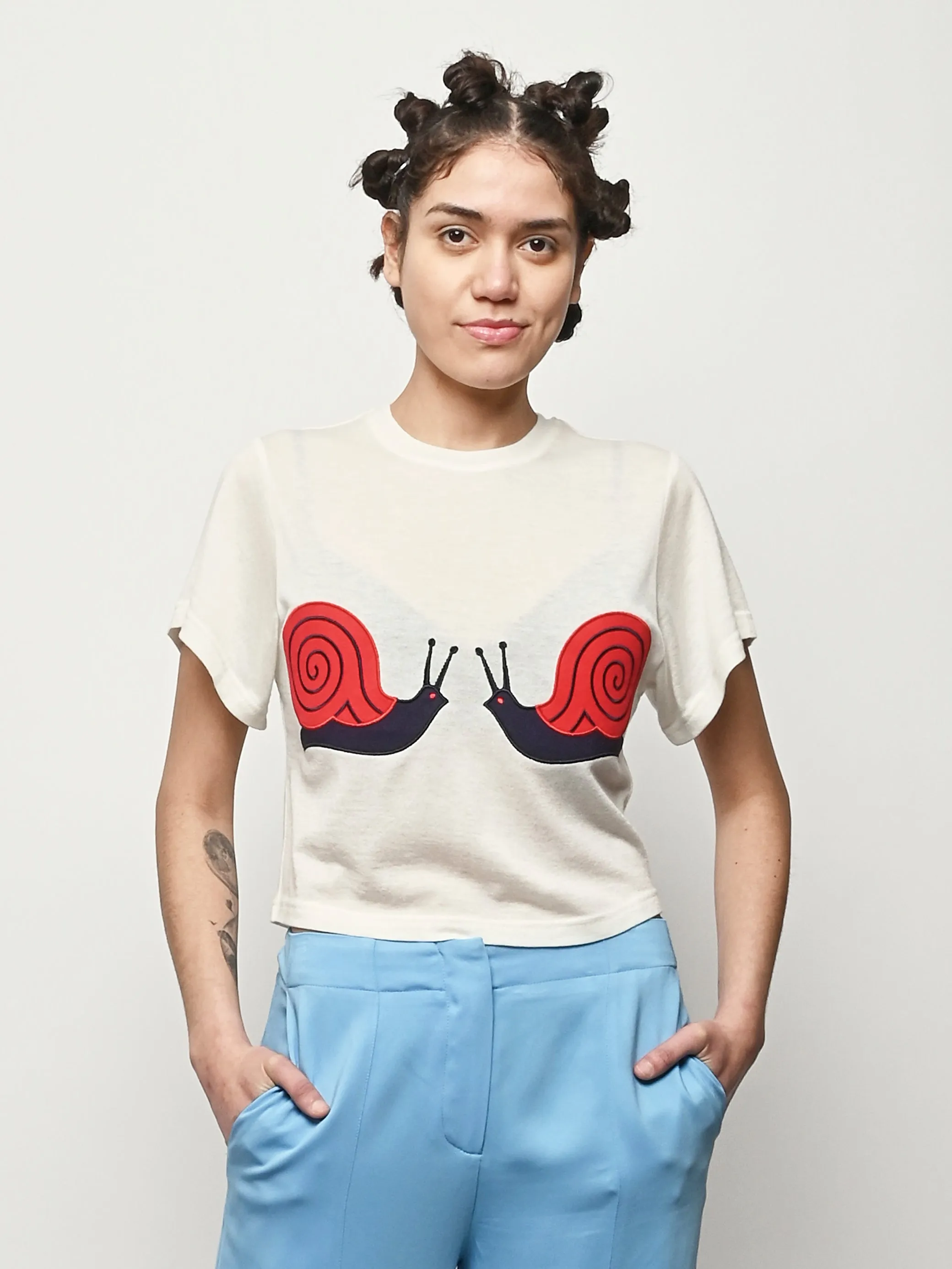 Snail Boobs Wool Blend Tommy Tee sold by Frances May Houseline product image thumbnail 2