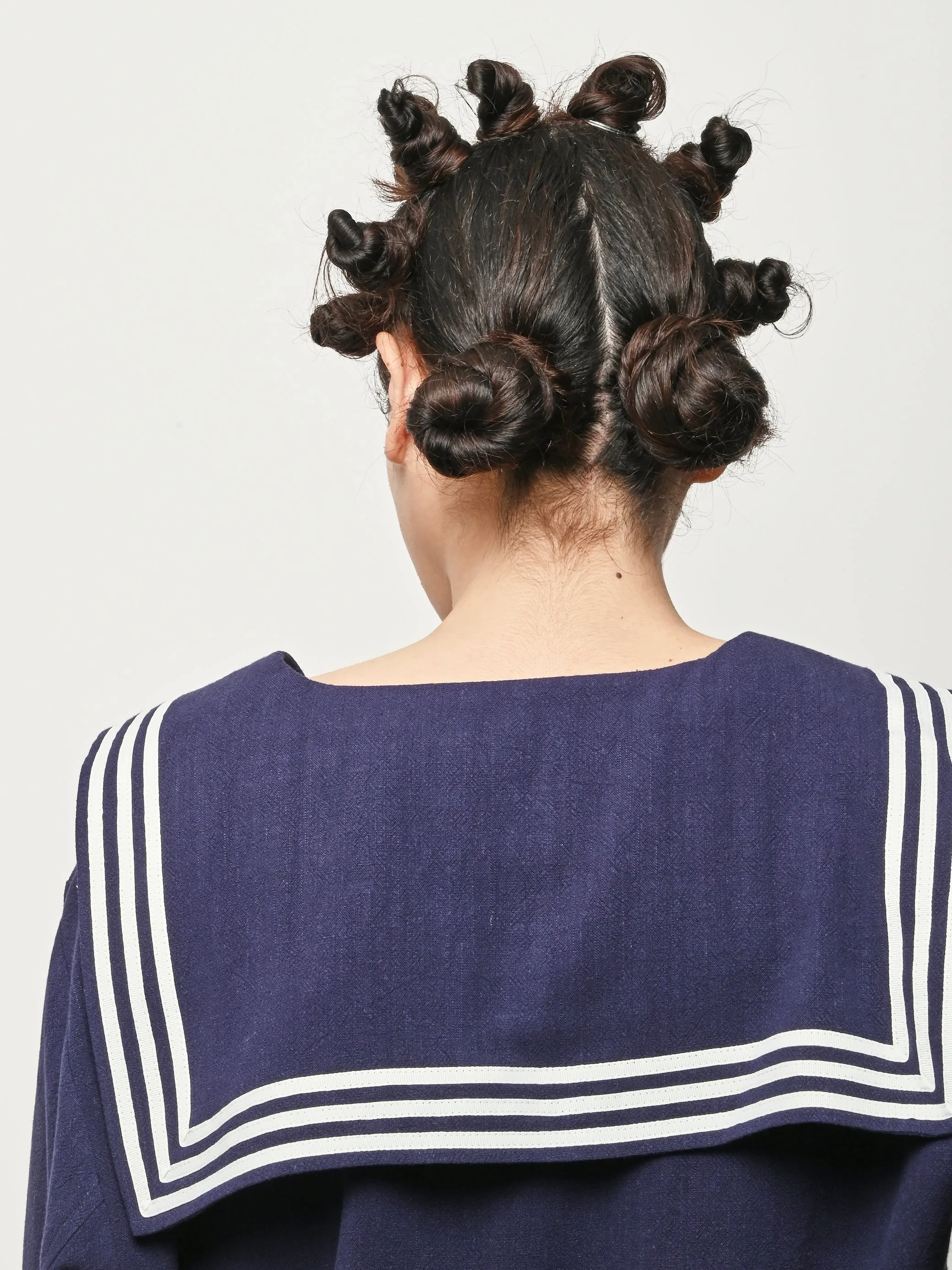 Navy Sailor Soft Linen Crop Top sold by Frances May Houseline product image thumbnail 4