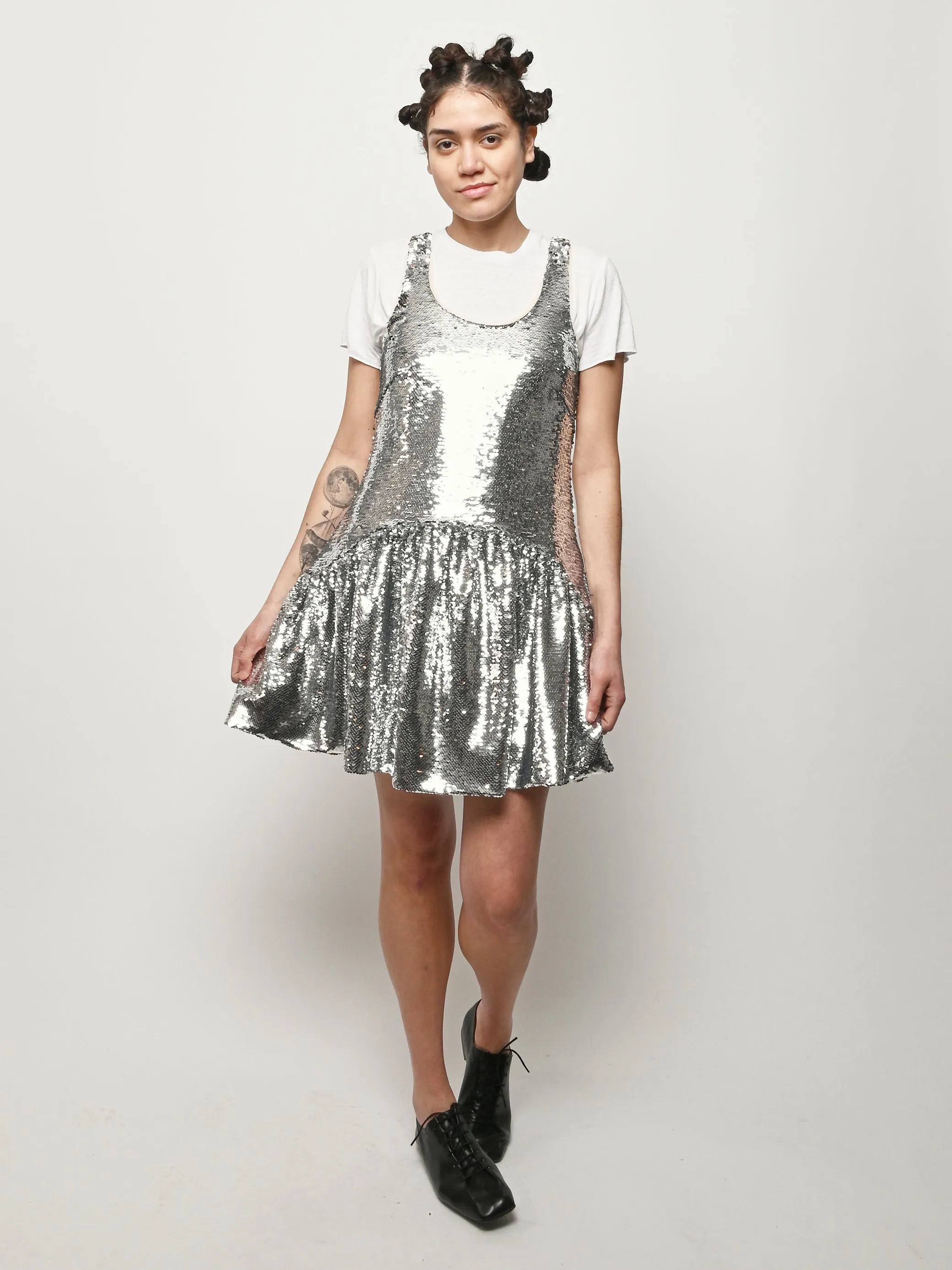 Silver Tapered Back Peplum Dress sold by Frances May Houseline product image thumbnail 2
