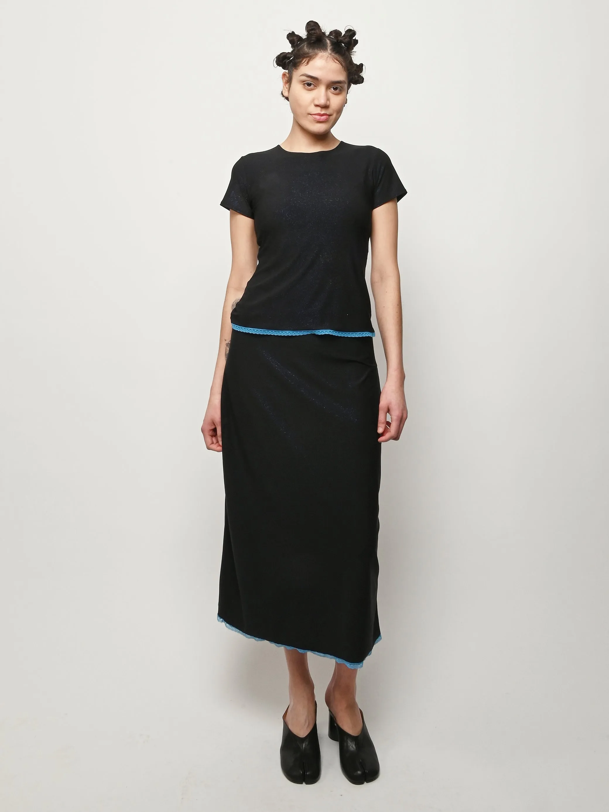 Lace Trim Midi Skirt/Tee Set sold by Frances May Houseline product image thumbnail 2