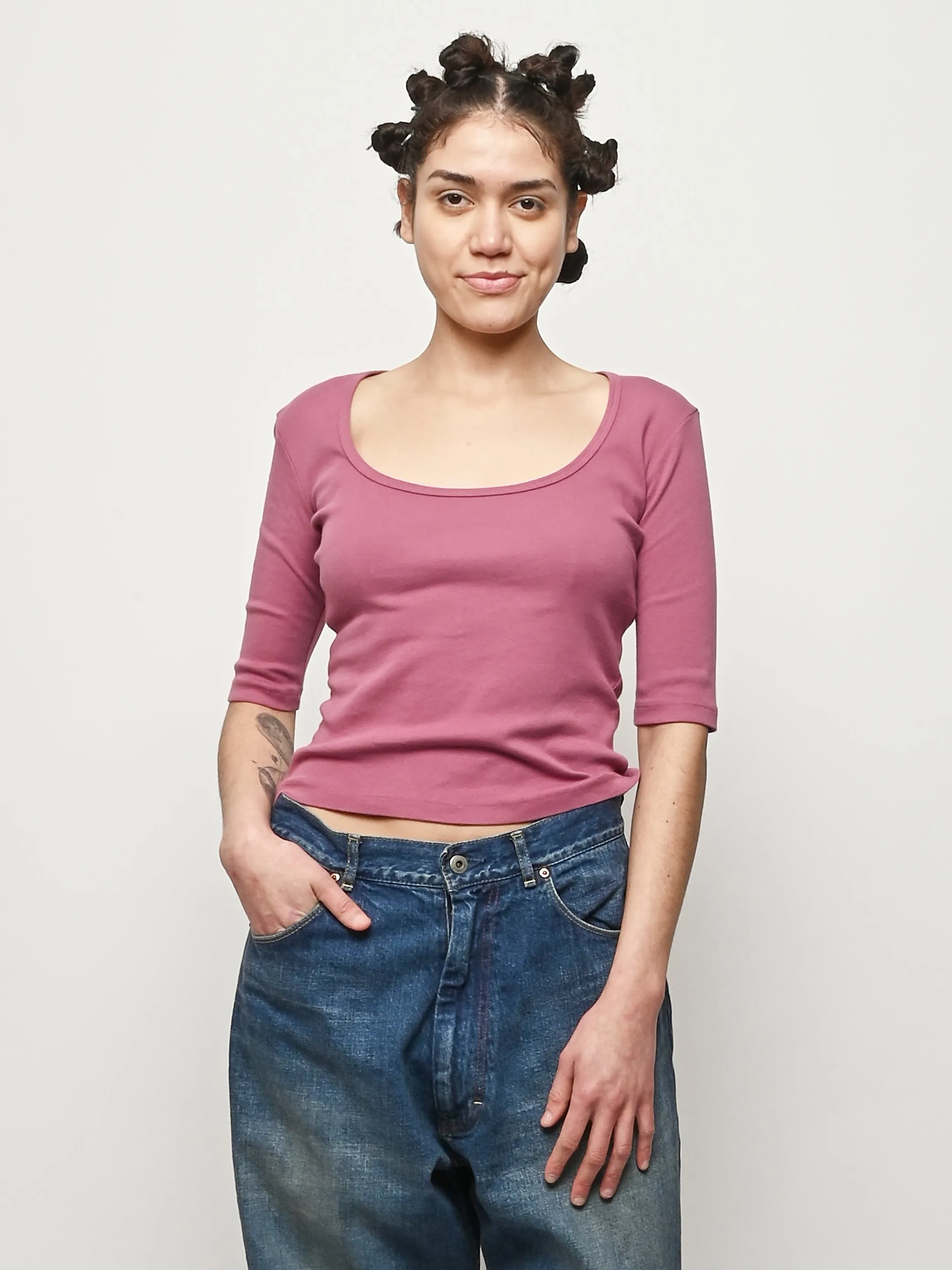 Mauvewood Celine Half-Sleeve Top sold by Frances May Houseline product image thumbnail 2