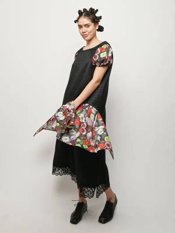 Black Dress W/Floral Detail sold by Frances May Houseline