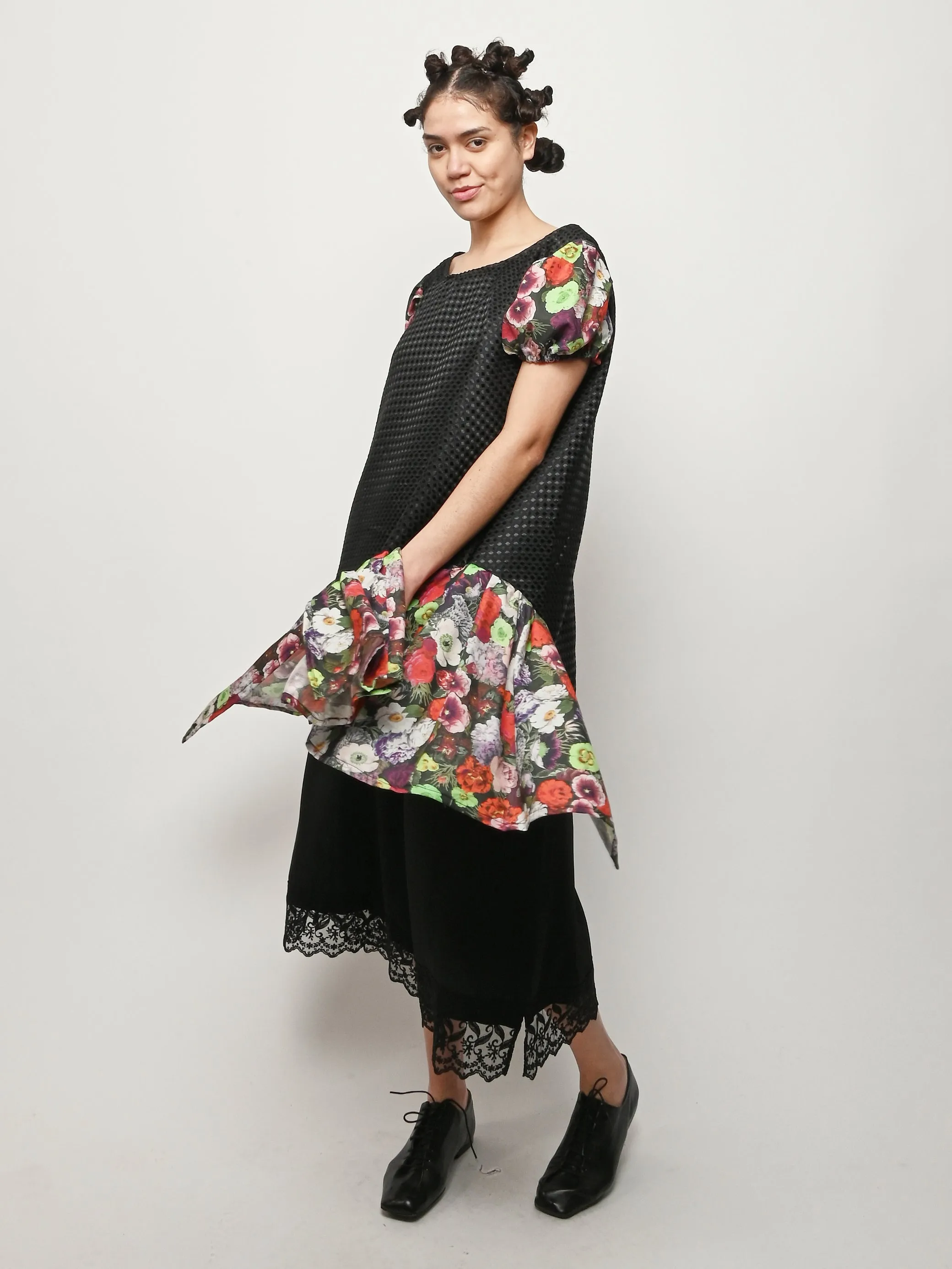 Black Dress W/Floral Detail sold by Frances May Houseline