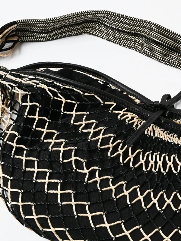 Chevron Light Beige Croissant Filt Bag made by Lemaire