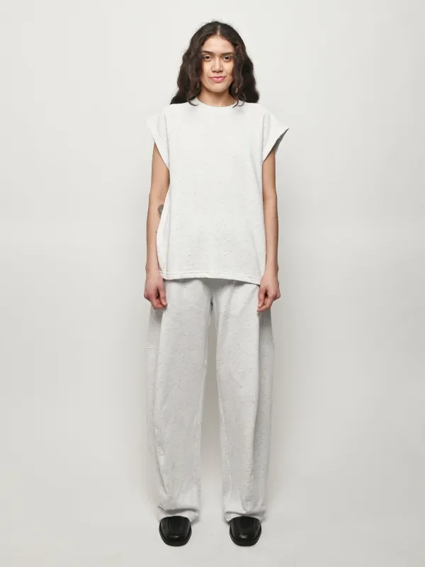 White/Multi Spring Tweedy Sleeveless Easy Top sold by Frances May Houseline