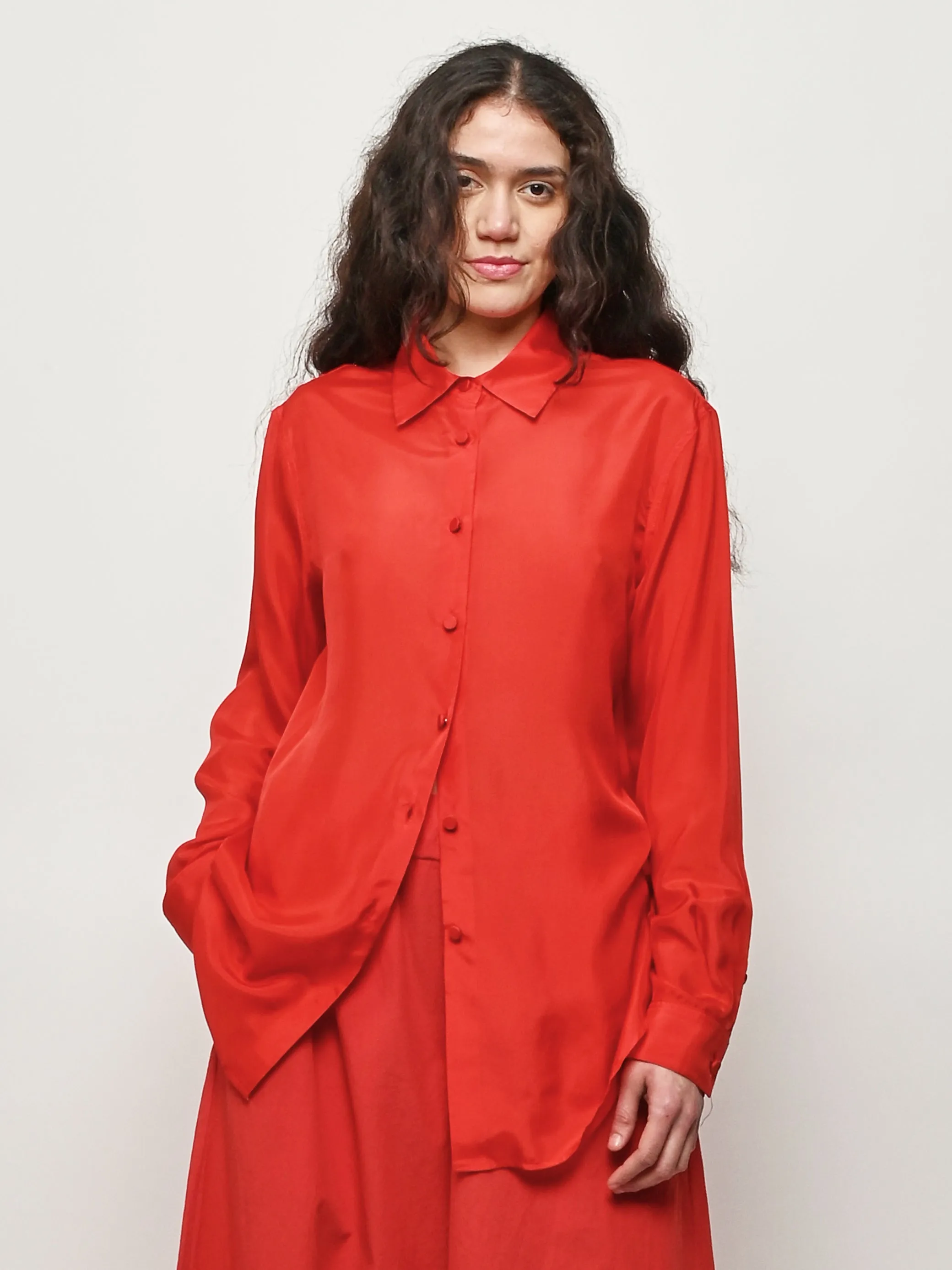 Red Quinney Shirt sold by Frances May Houseline product image thumbnail 2