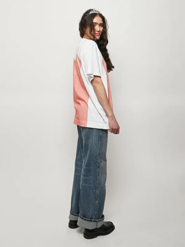 White/Clementine Bow Sash Slip Dress Trompe L'Oleil Print T-Shirt sold by Frances May Houseline