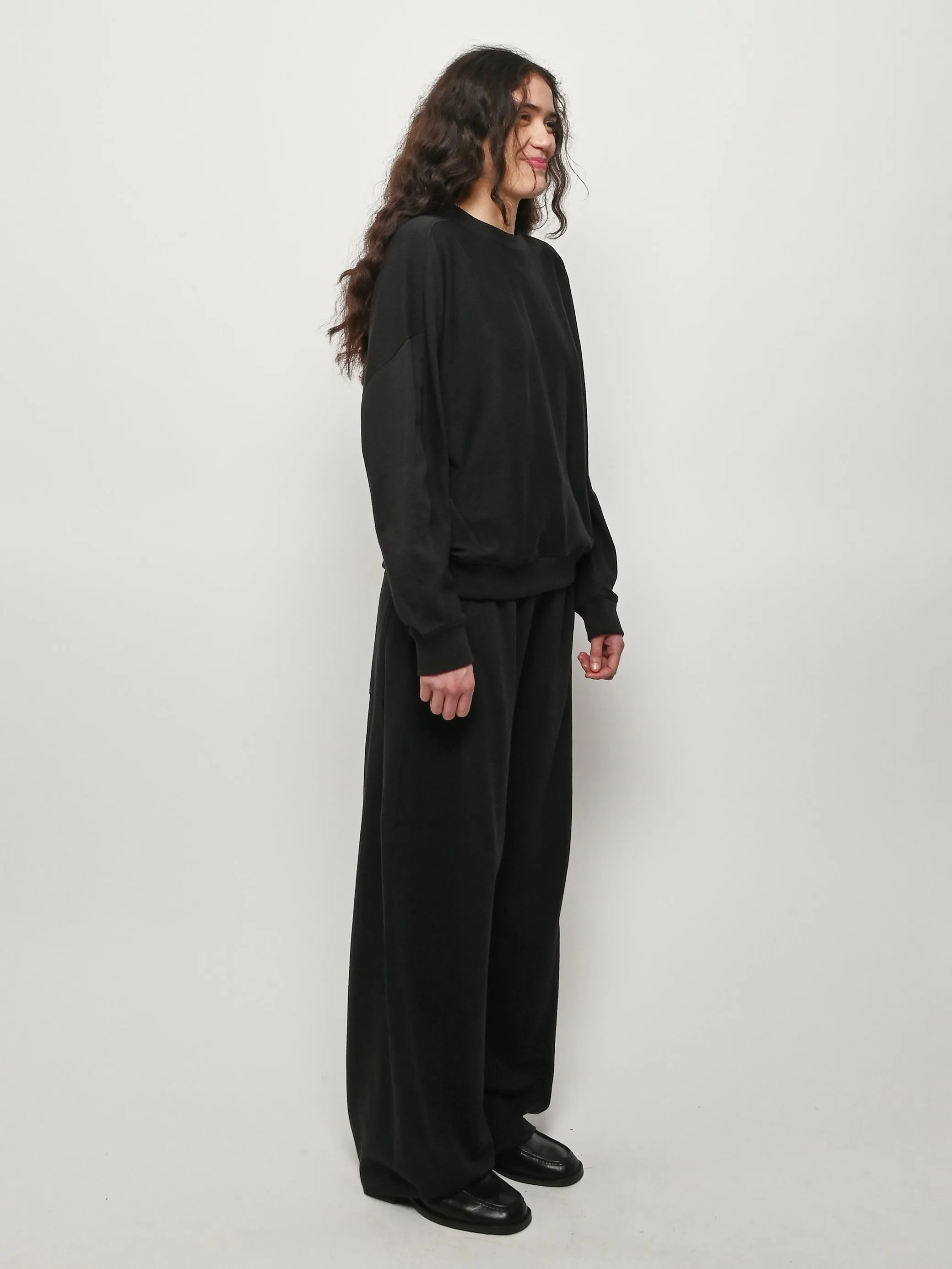 Black Light Weight Crewneck Sweatshirt sold by Frances May Houseline product image thumbnail 5