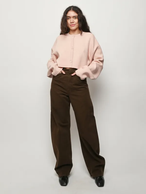 Flamingo Cropped Oversized Cardigan sold by Frances May Houseline