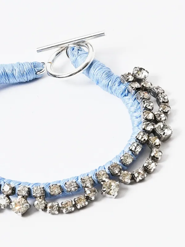 Light Blue Vintage Rhinestone Chain Bracelet made by Frances May Houseline