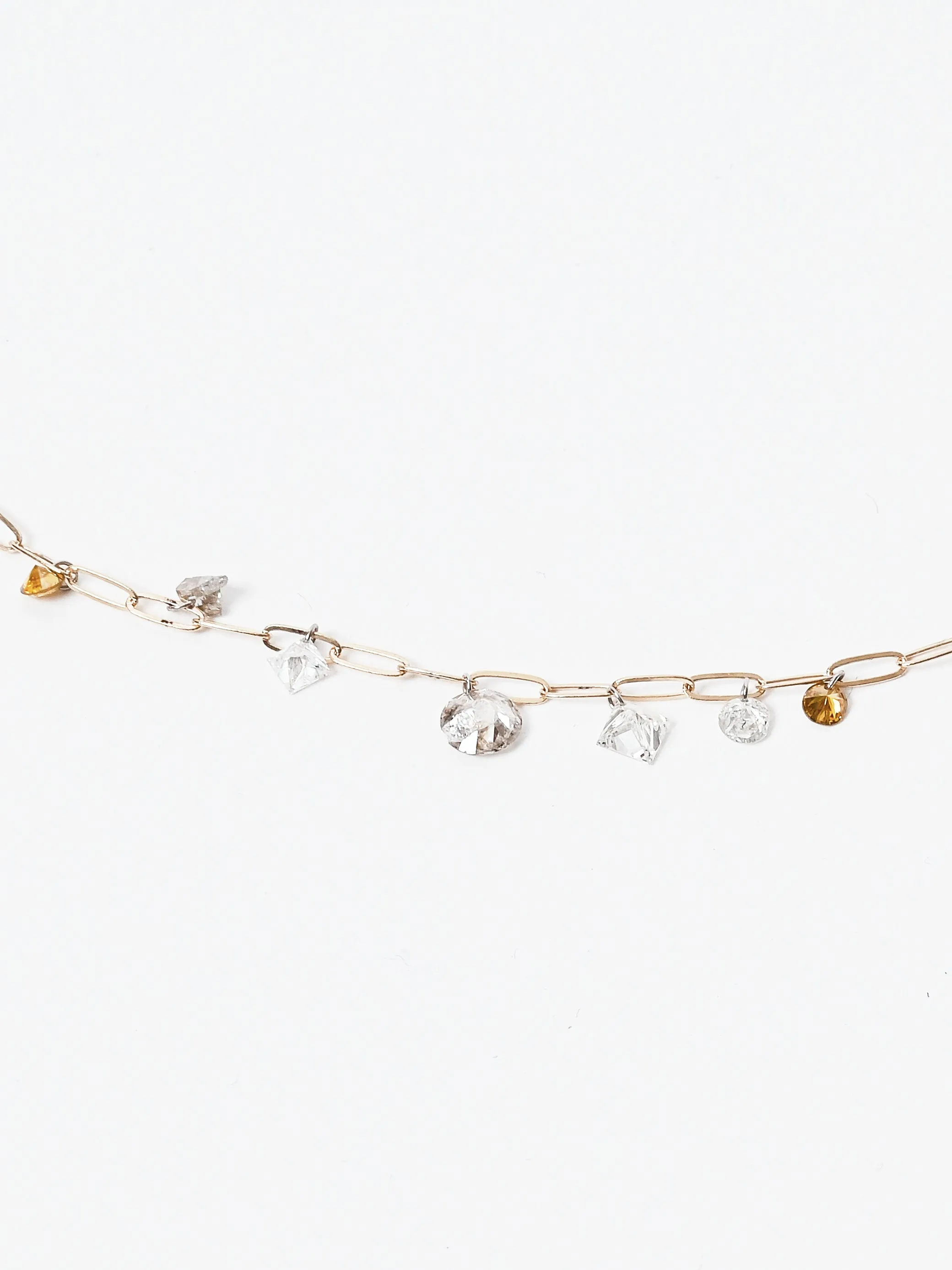 White/Grey/Salt Pepper Diamonds Gold Debris Necklace sold by Frances May Houseline product image thumbnail 3