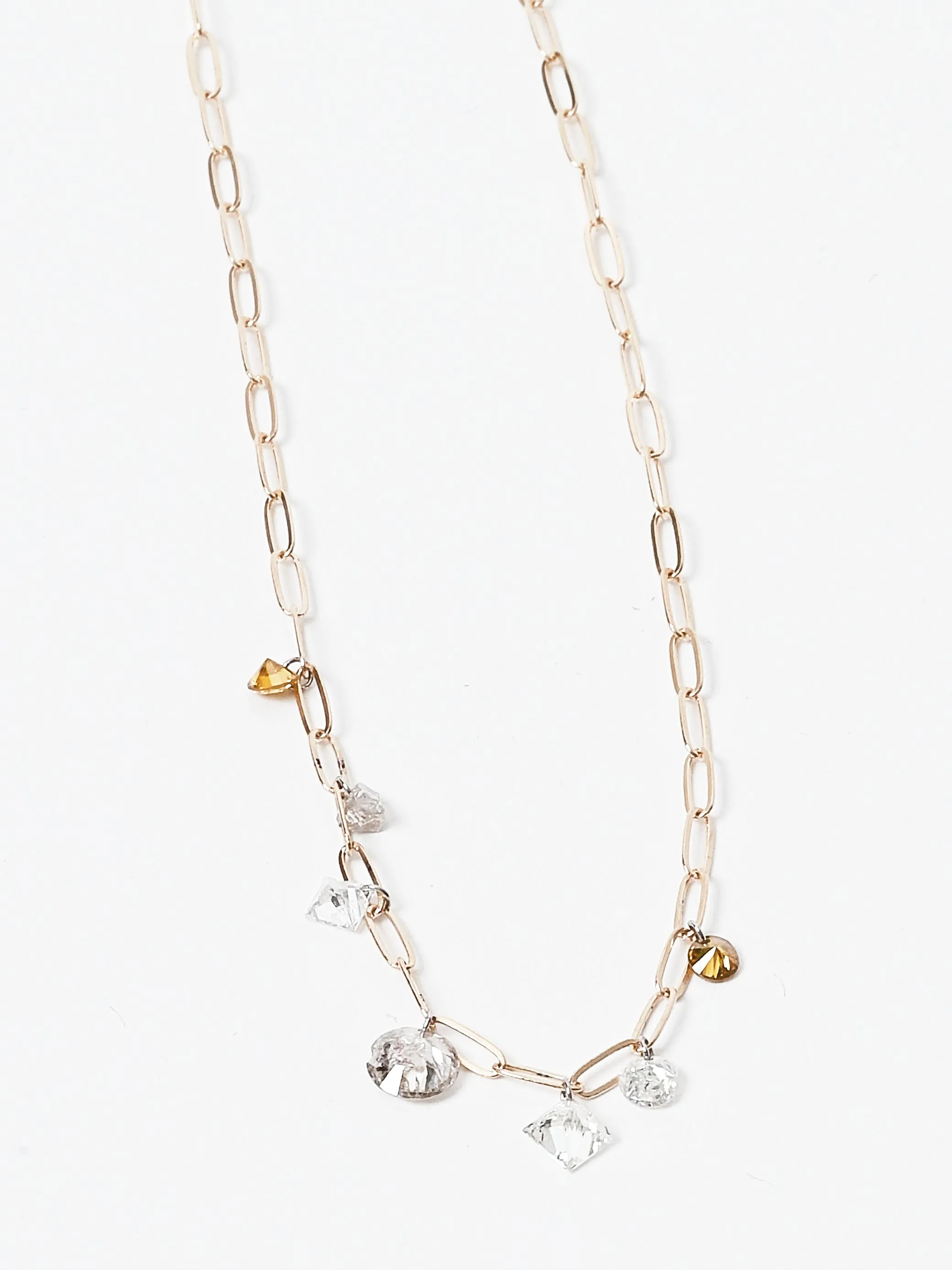 White/Grey/Salt Pepper Diamonds Gold Debris Necklace sold by Frances May Houseline product image thumbnail 2