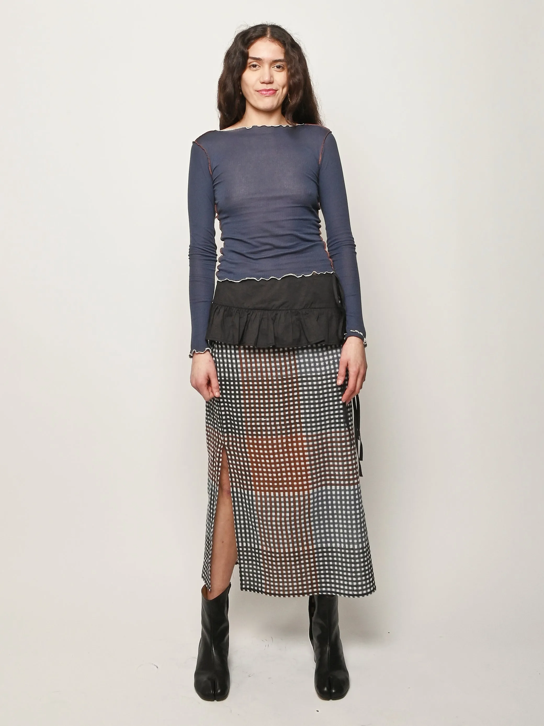 Preston Blue Vein L/S Tee sold by Frances May Houseline