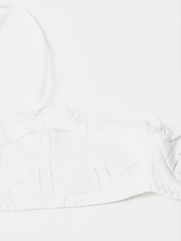 The Balconette White Pointelle made by Frances May Houseline