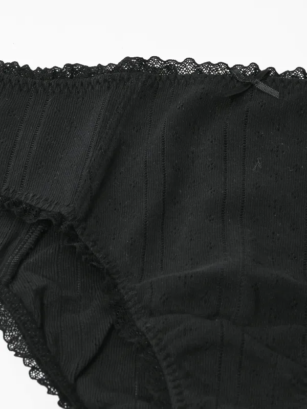 The Cozy Brief Black Pointelle made by Frances May Houseline