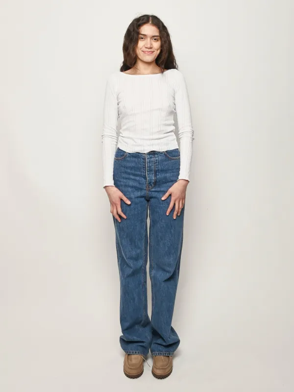 The Bateau White Pointelle made by Frances May Houseline