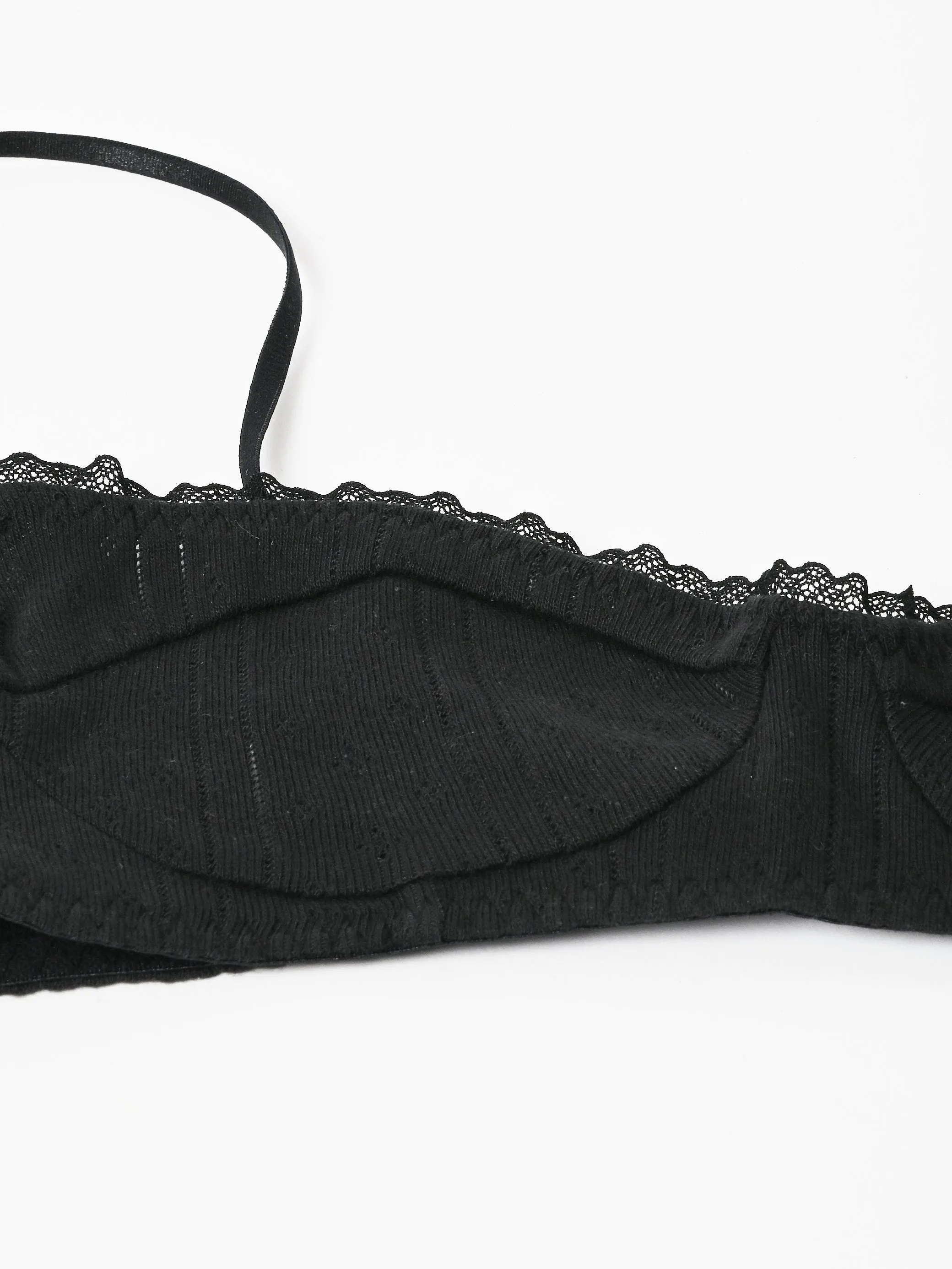 The Balconette Black Pointelle sold by Frances May Houseline