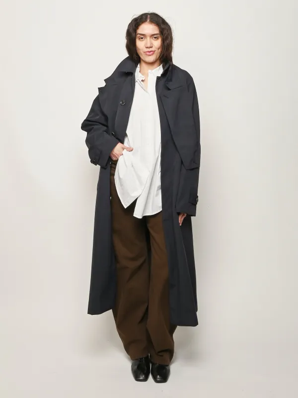 Navy Double Collar Frank Trench made by Tibi