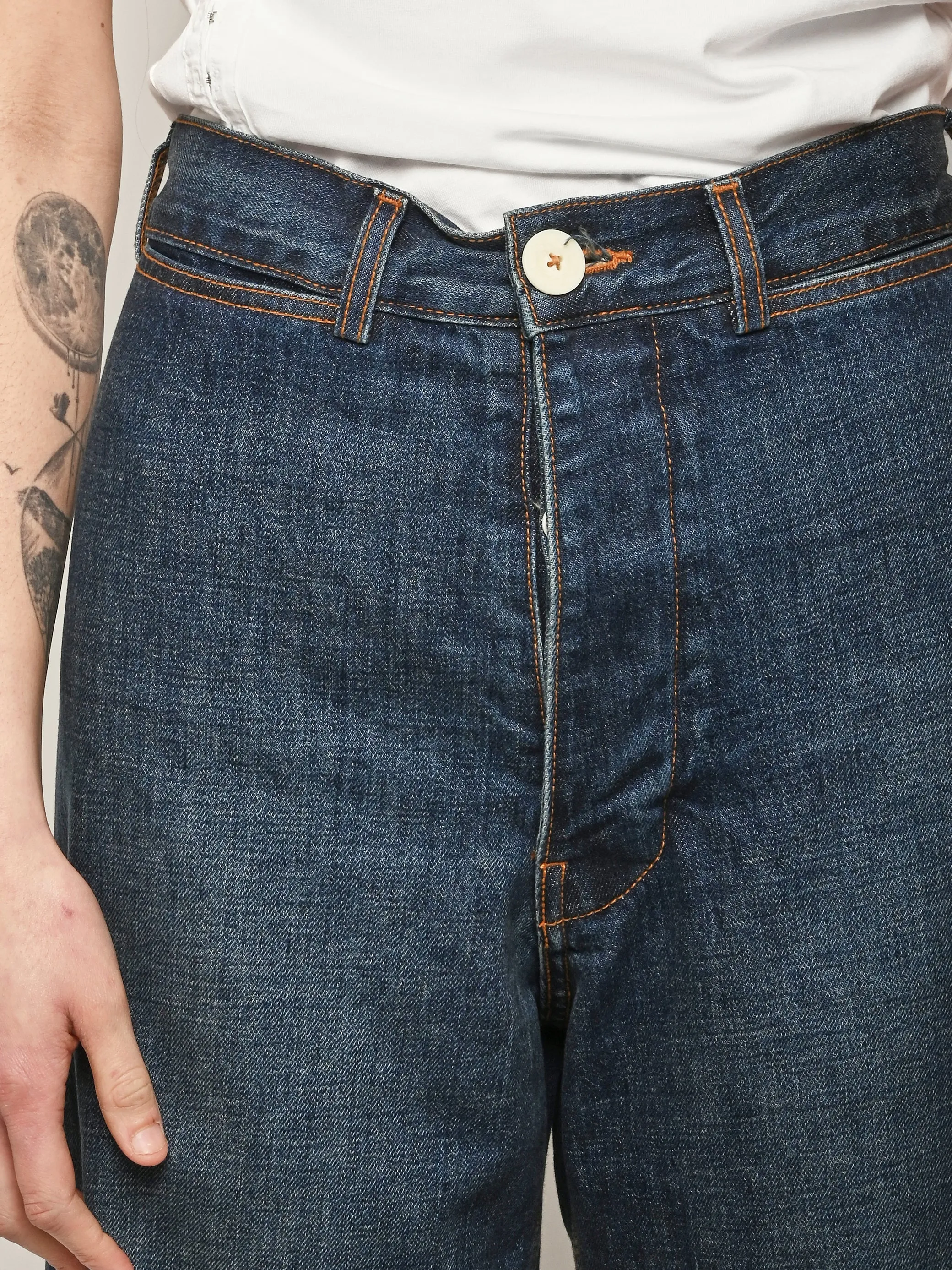 Regenerative Japanese Denim/Medium Roast Sailor Pants sold by Frances May Houseline product image thumbnail 3