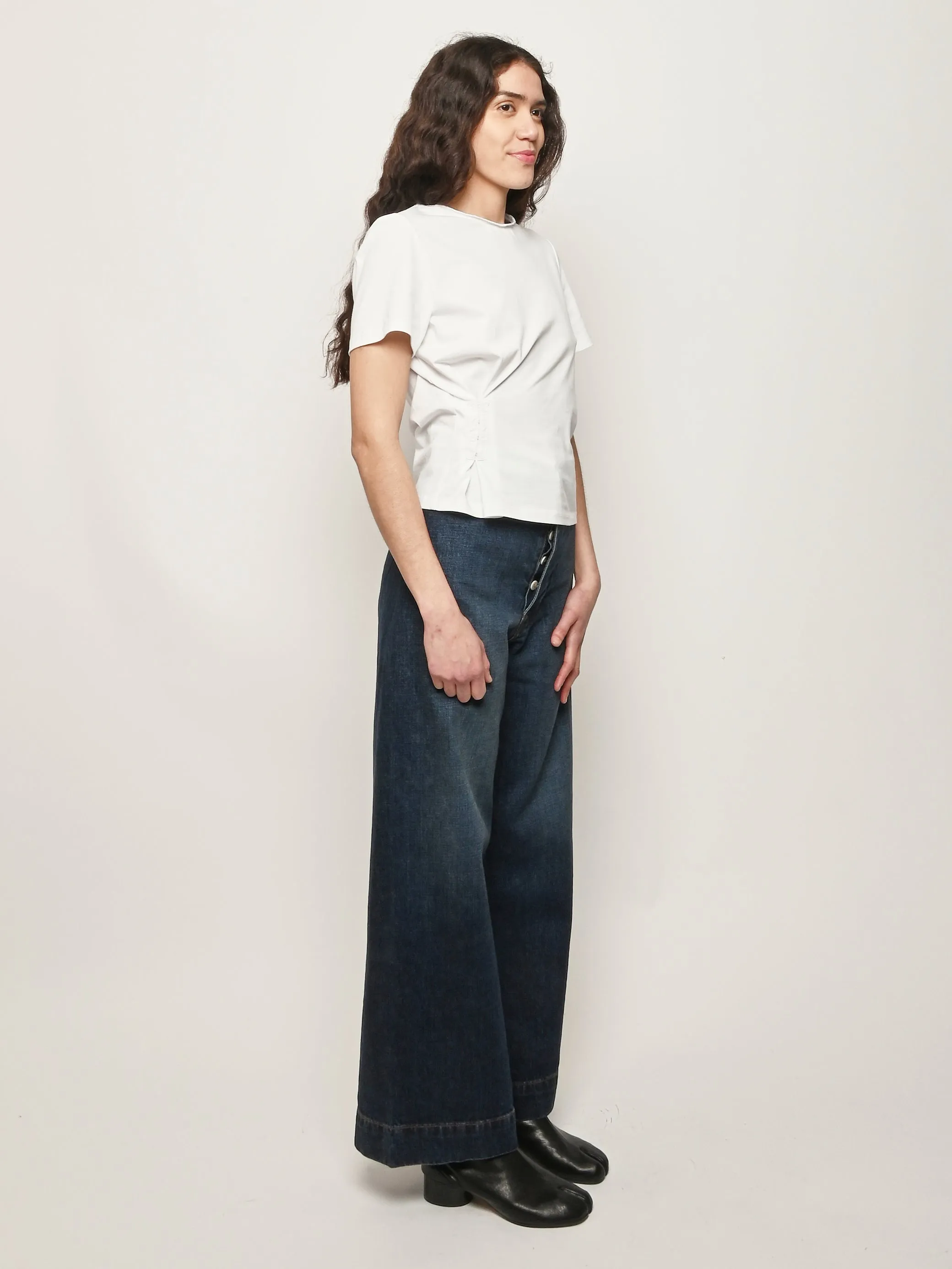 Regenerative Japanese Denim/Medium Roast Sailor Pants sold by Frances May Houseline product image thumbnail 5
