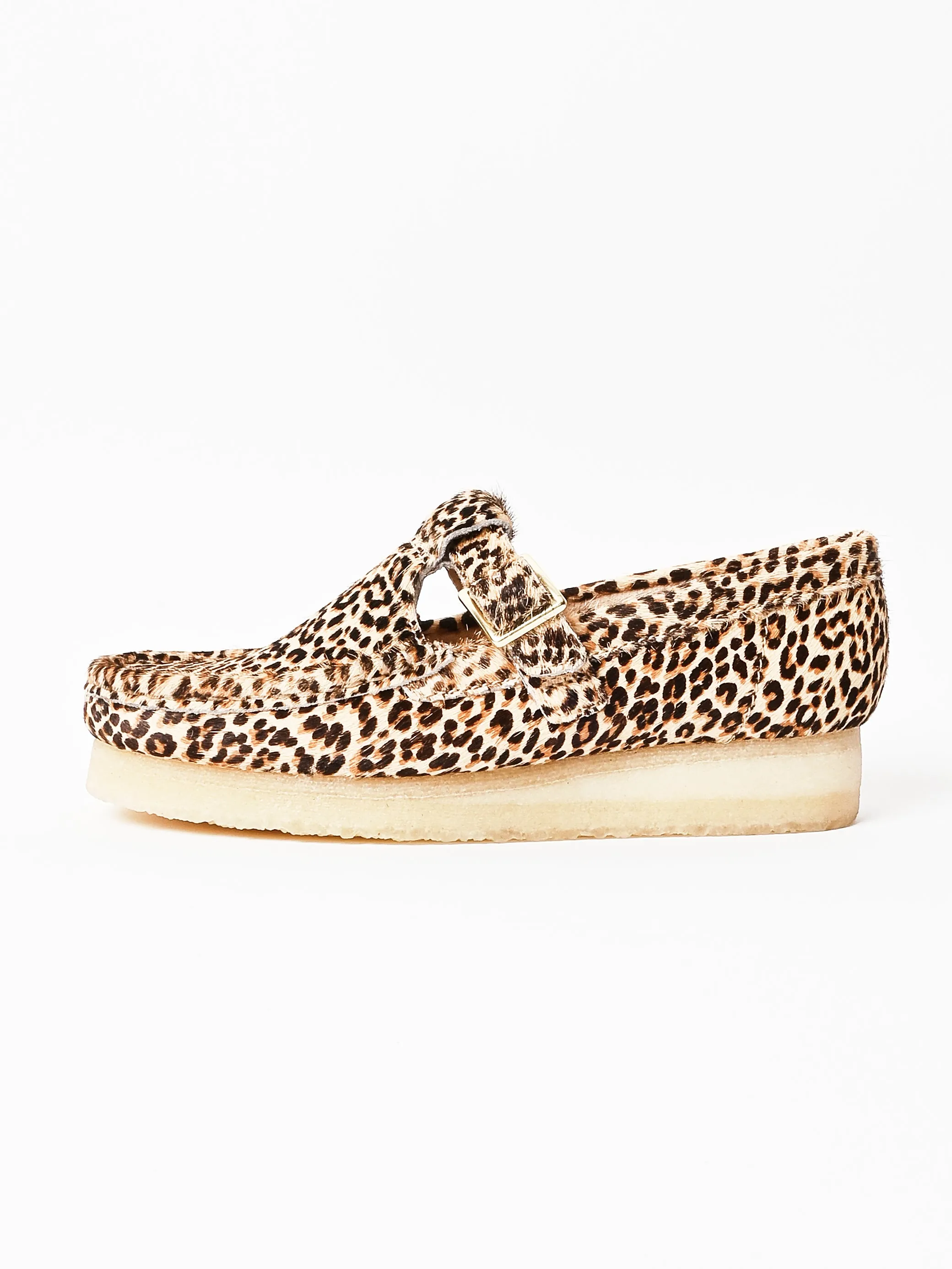 Leopard Print Wallabee T Bar sold by Frances May Houseline