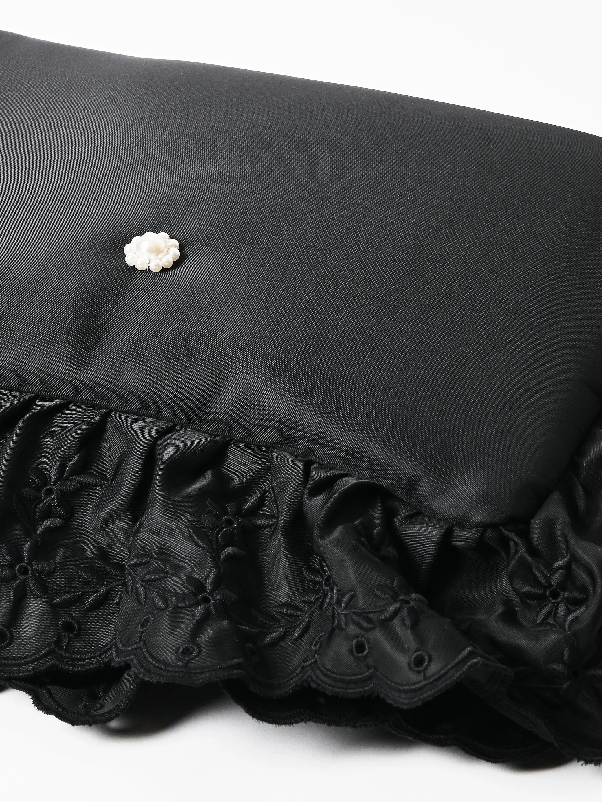 Black Pillowcase Clutch Bag W/Daisy sold by Frances May Houseline product image thumbnail 5